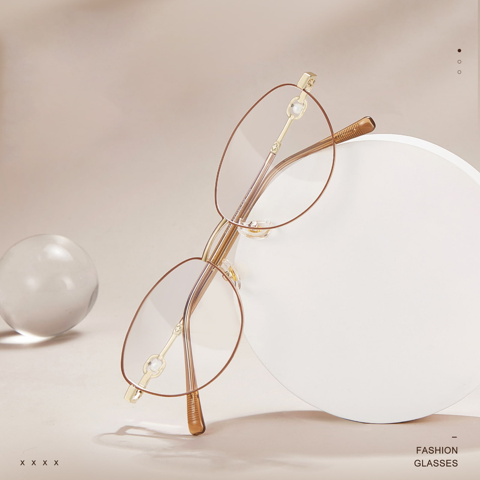 58166 Cat's Eye Pearl Pile-Legierungsbrille