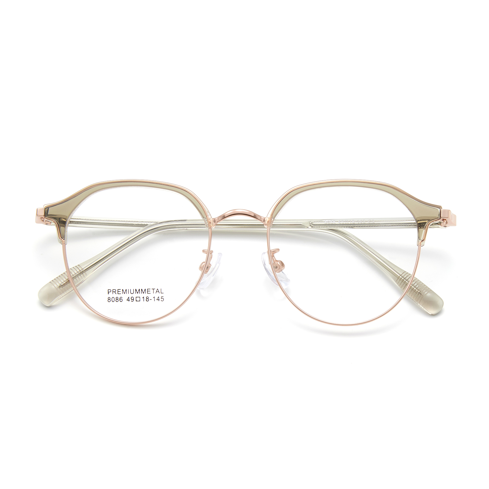 8086 Daily Reading-Brille mit ovalem Rahmen aus Legierung