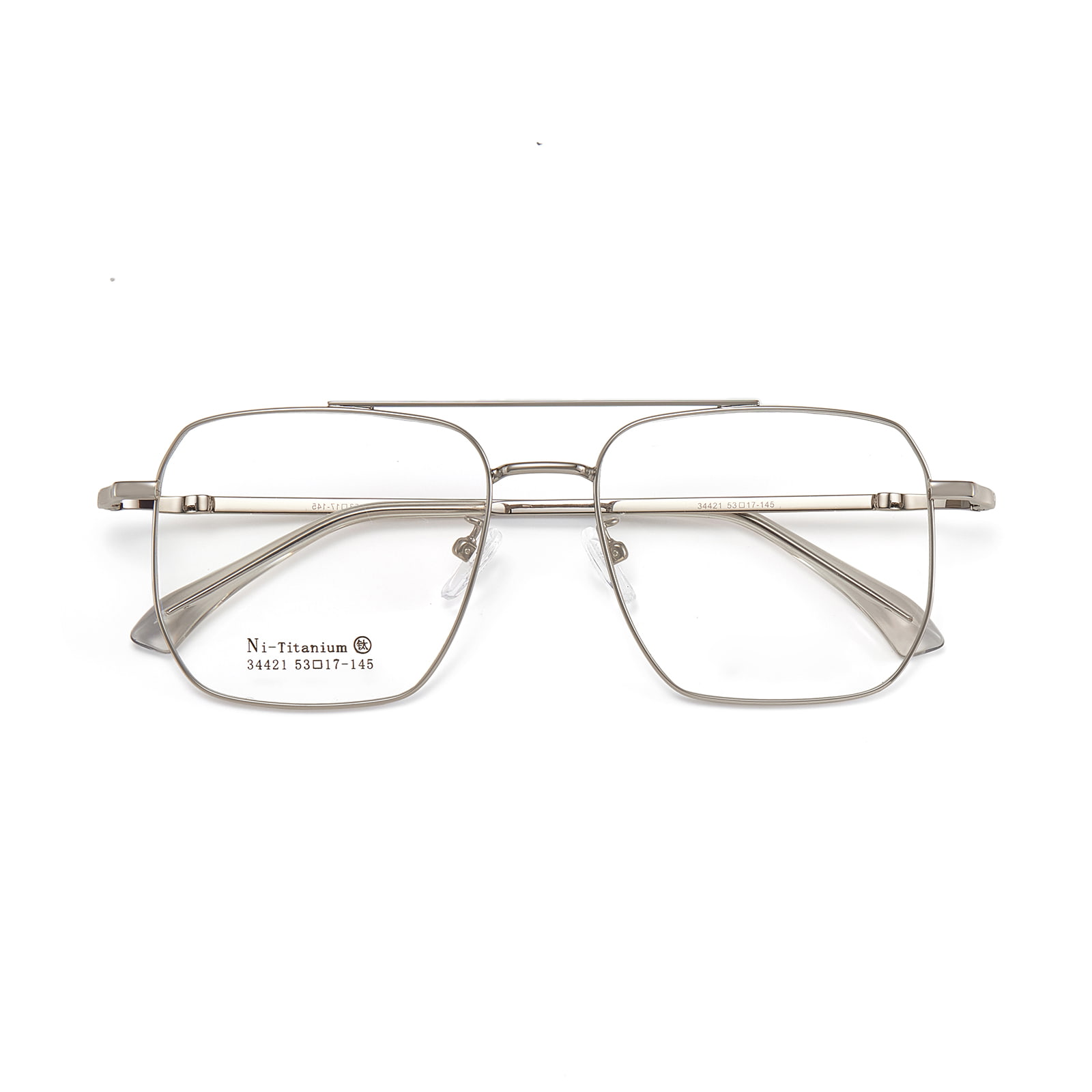 34421 Doppelstrahl-Brille aus mattierter Legierung mit quadratischem Rahmen