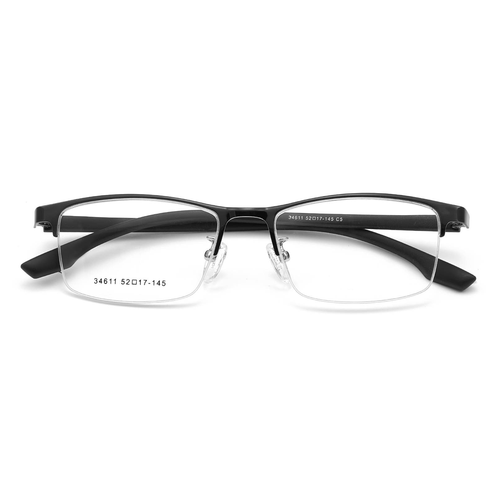 34611 Minimalistische Halbrahmen-Brille aus hypoallergener Legierung