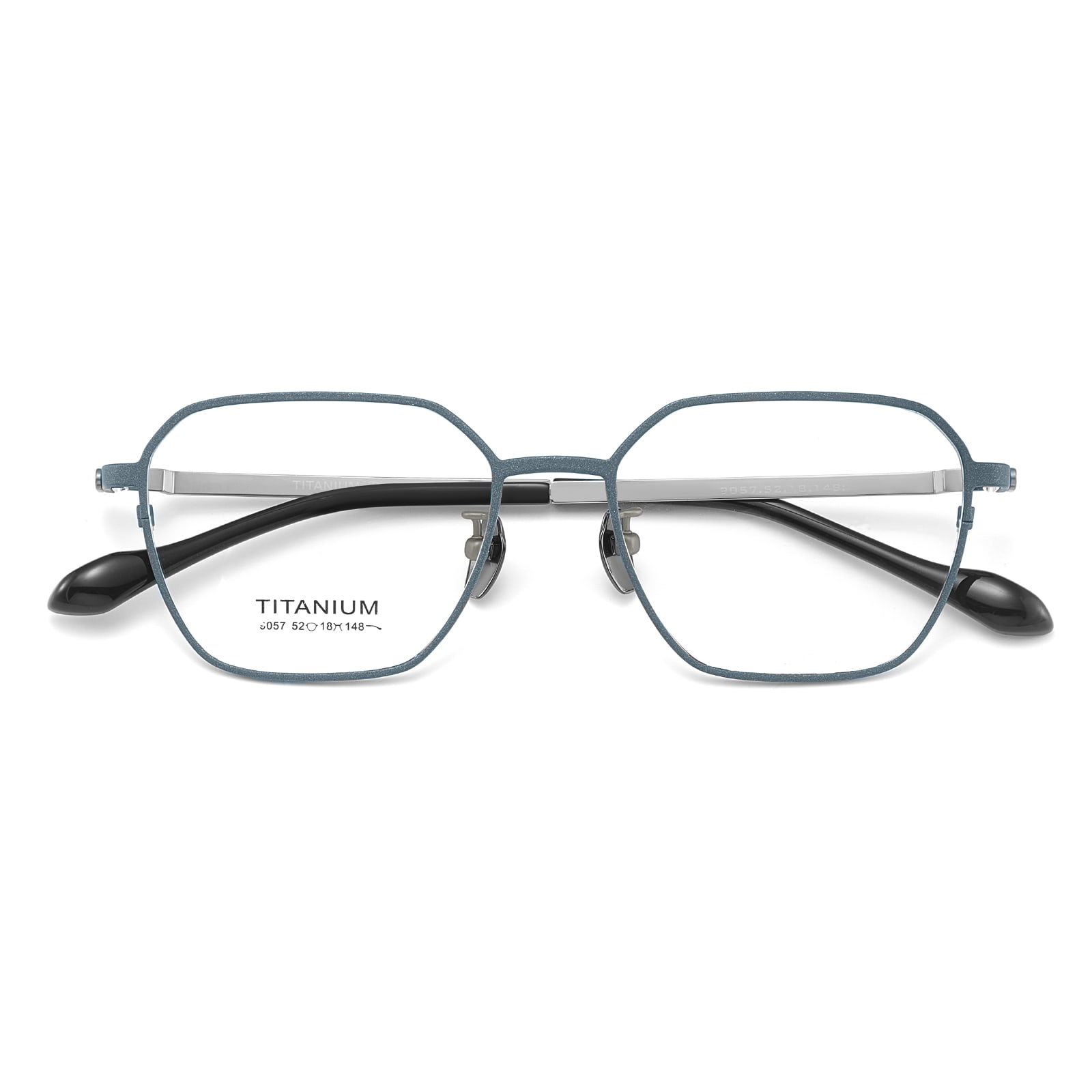 9057 Sechseckige personalisierte Brille aus reinem Titan