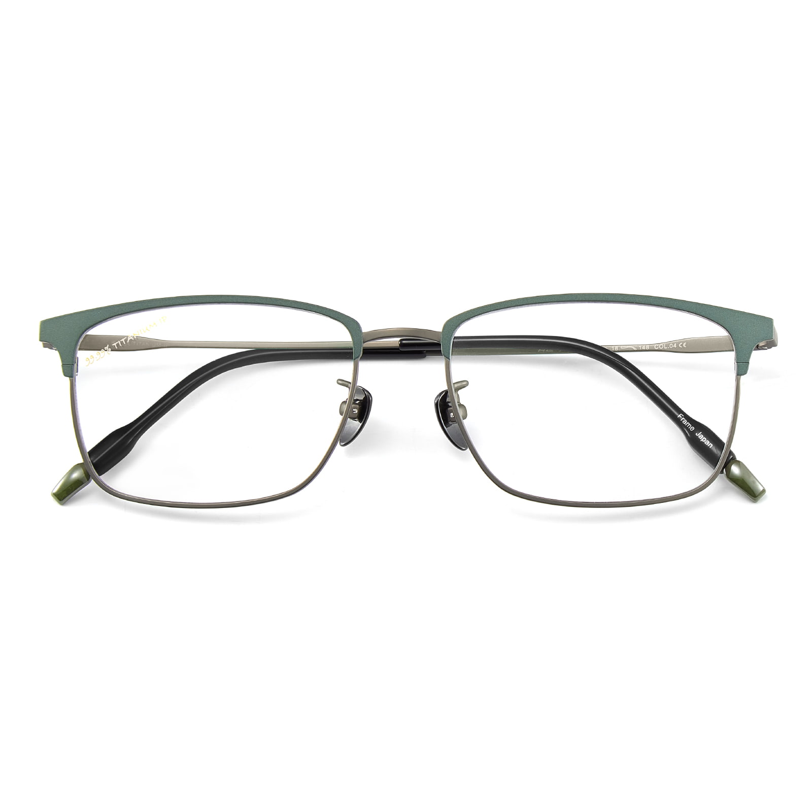 9727 Zweifarbige, ultradünne, augenbrauenförmige Brille aus reinem Titan