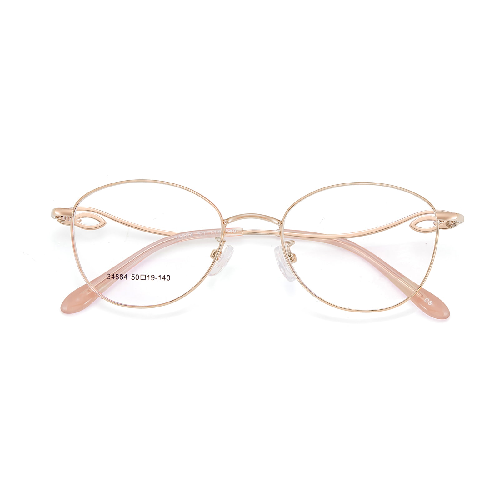 34884 Sanfte doppelseitige geschnitzte Legierungsbrille
