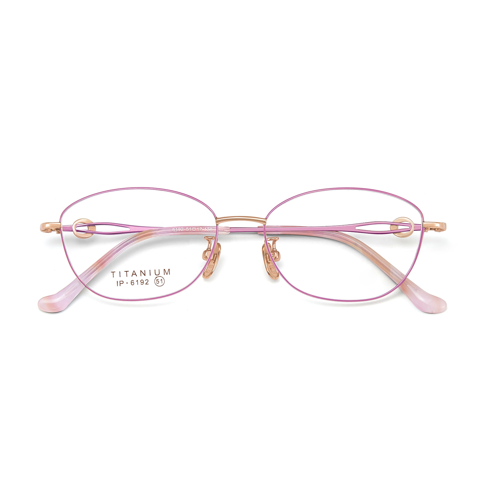 6192 Nicht verformte Brille aus reinem Titan mit feinem Diamant und kleinem Rahmen
