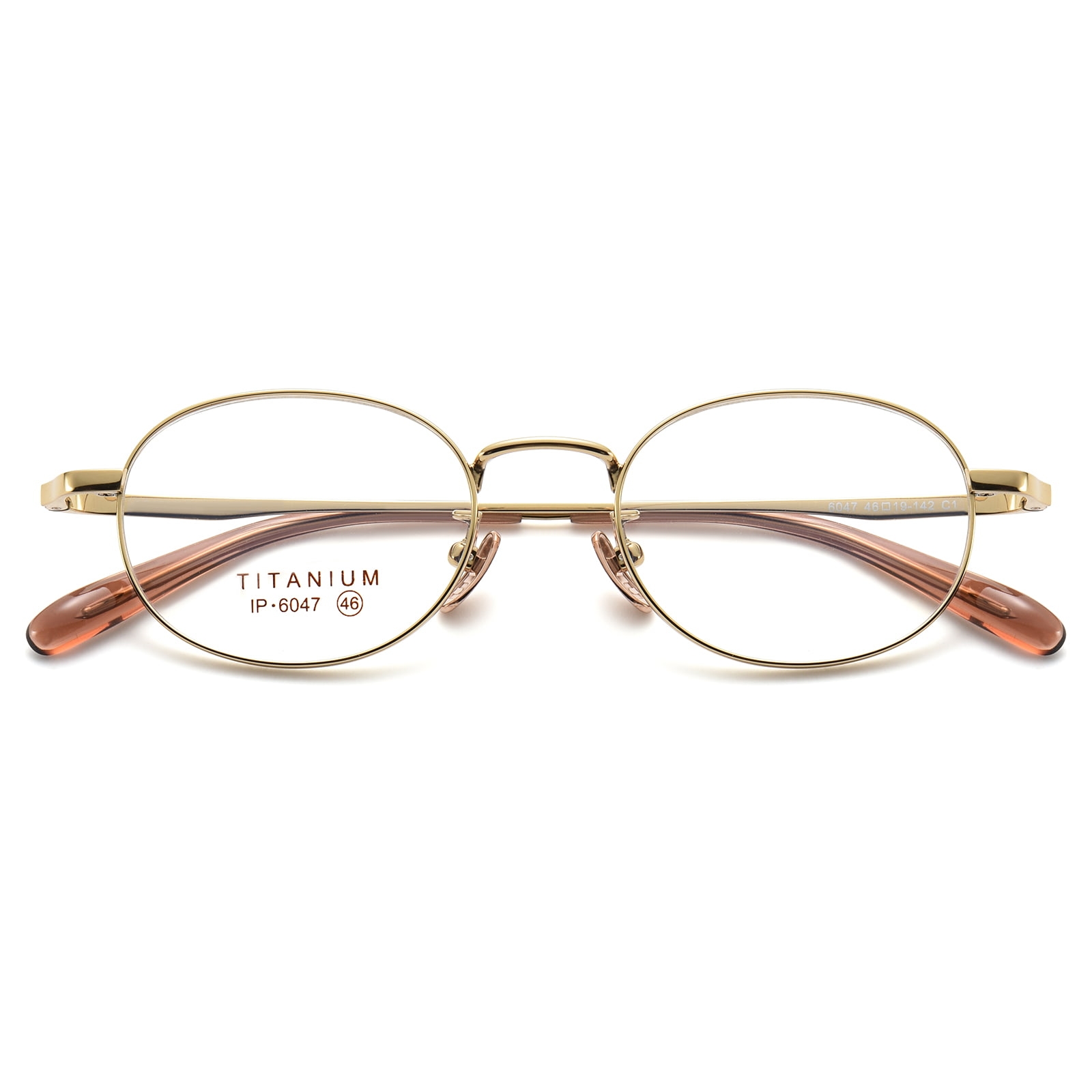 6047 Exquisite, antiallergische Brille aus reinem Titan mit breitem Rand