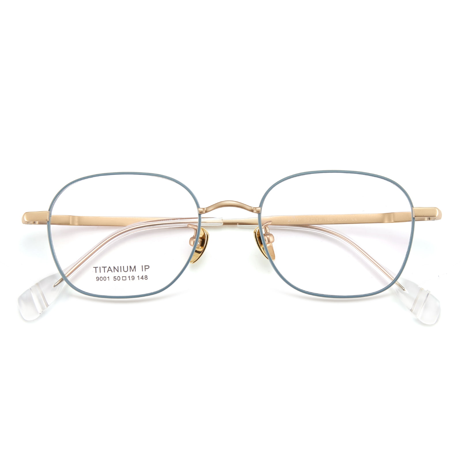 9001 Polygonale einfache und solide Brille aus reinem Titan