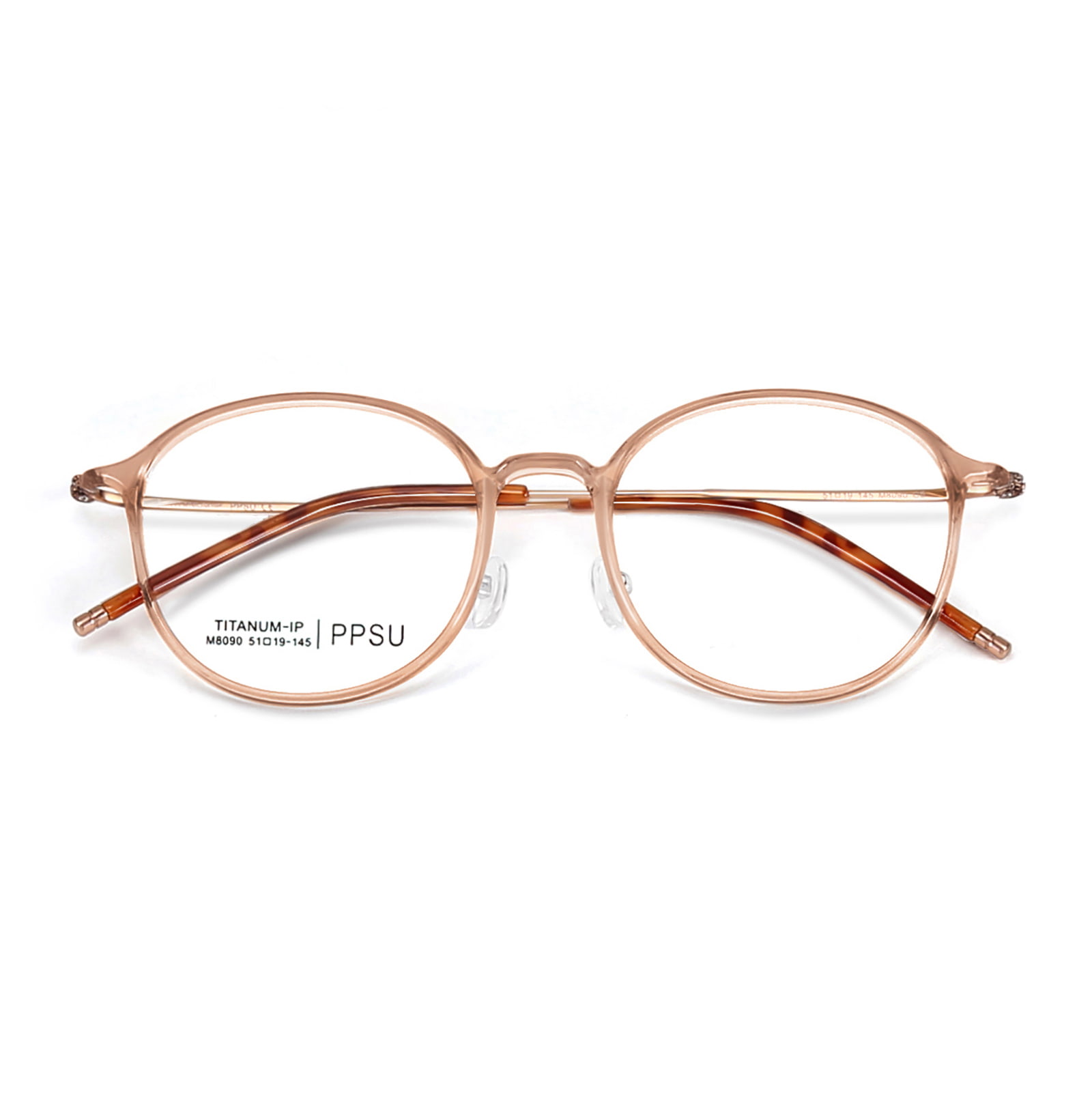 M8090 Klassische, hochtemperaturbeständige β-Titanbrille mit rundem Rahmen