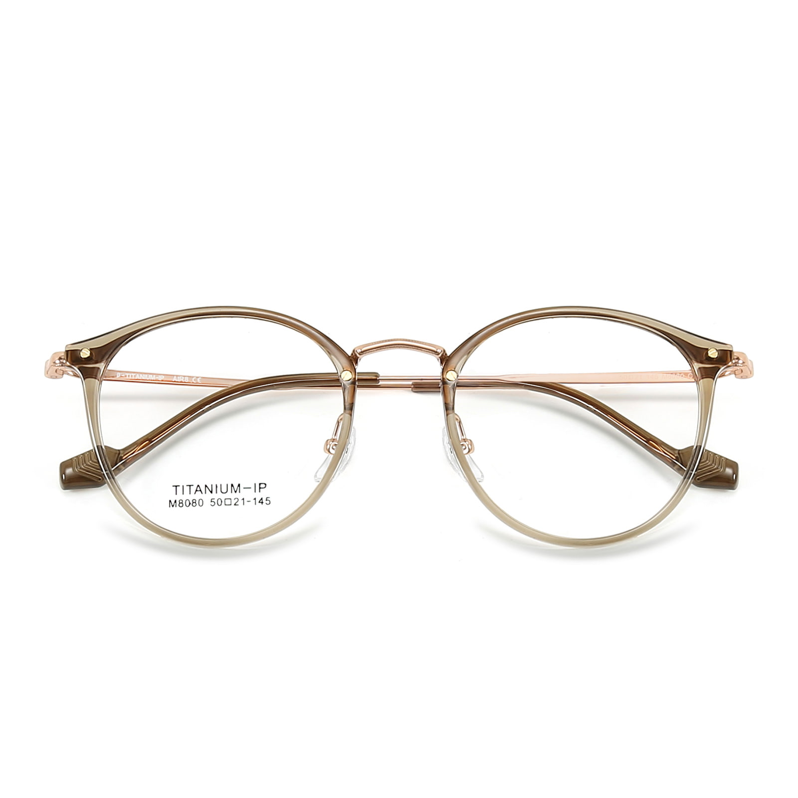 M8080 Beta-Titan-Brille mit dünnem, rundem Rahmen, nicht fallend