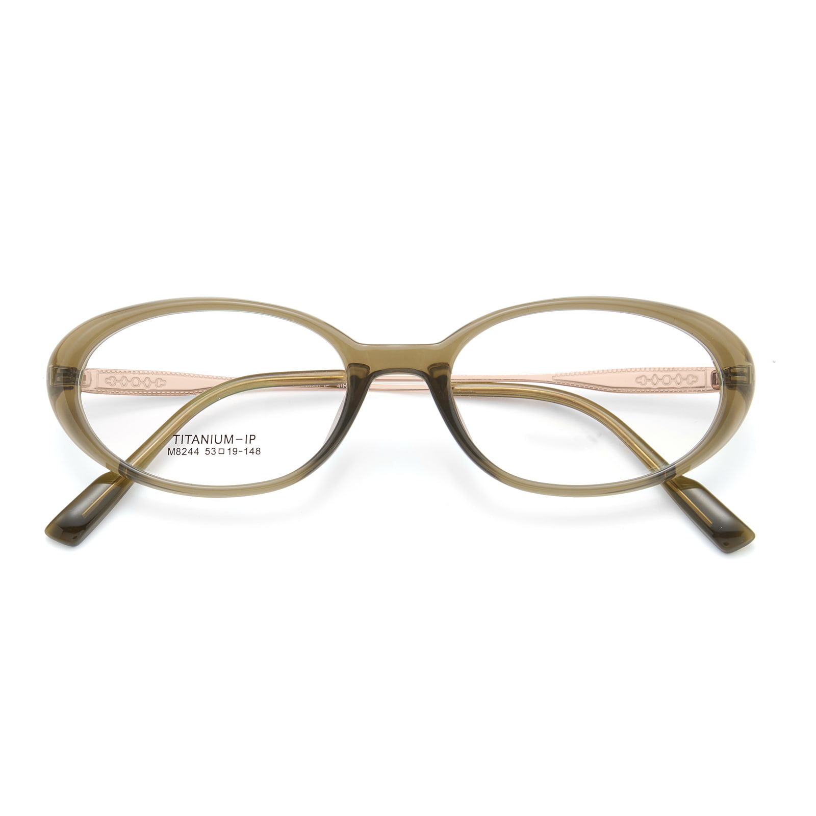 M8244 Ovale, korrosionsbeständige β-Titanbrille mit breitem Rand