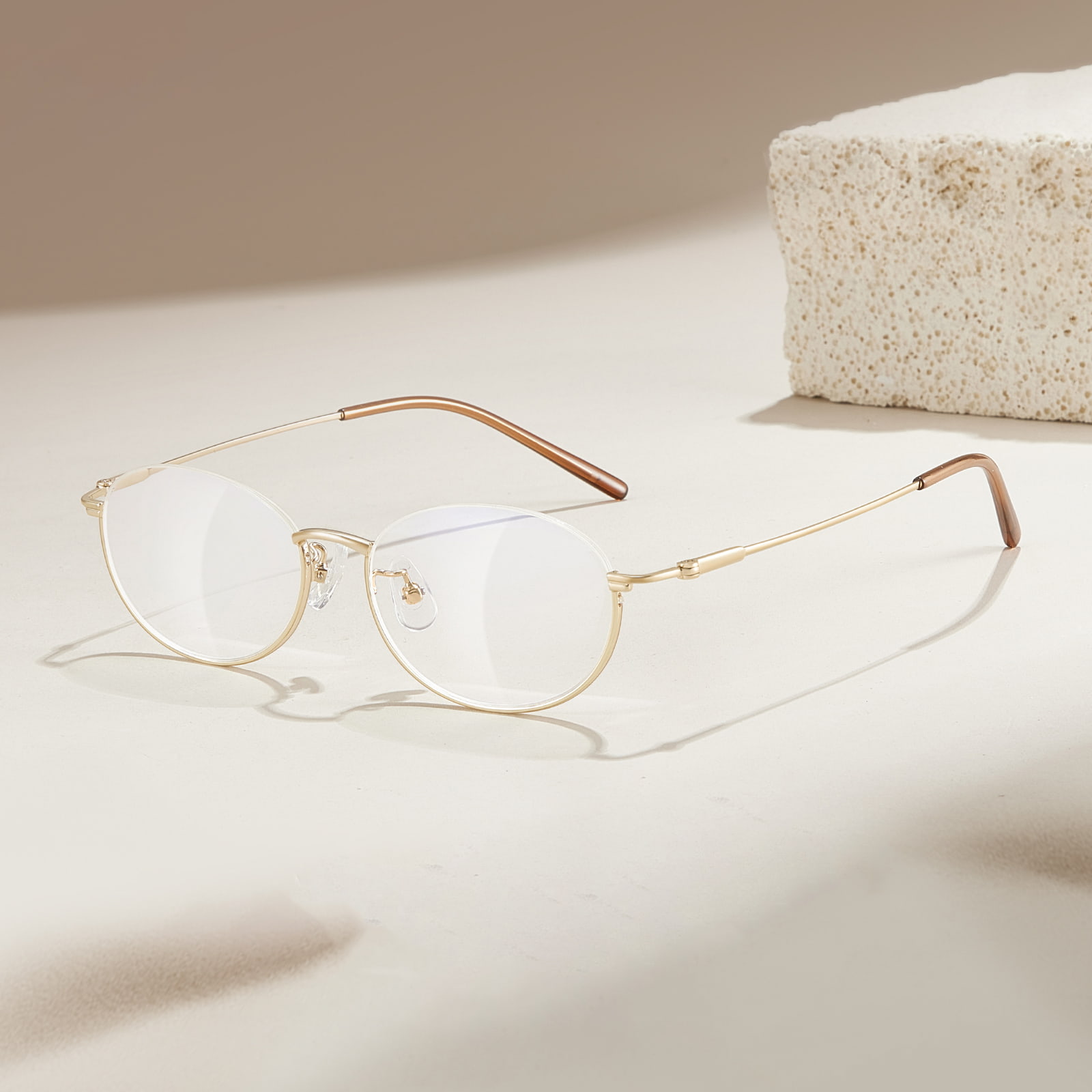 58201 Exquisite Legierungsbrille mit umgekehrtem Halbrahmen
