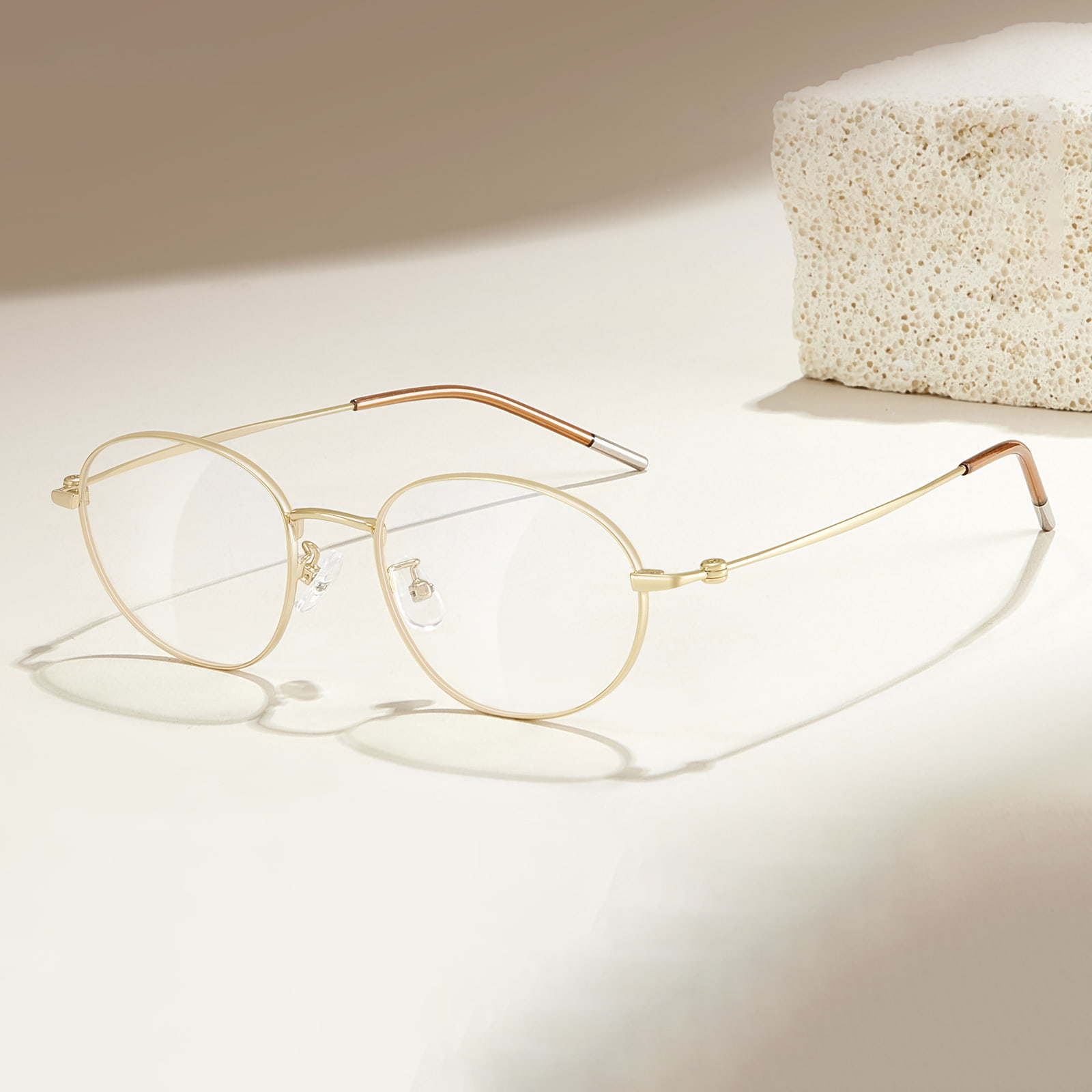 58161 Asymmetrische, hautfreundliche Legierungsbrille mit schmalem Rahmen