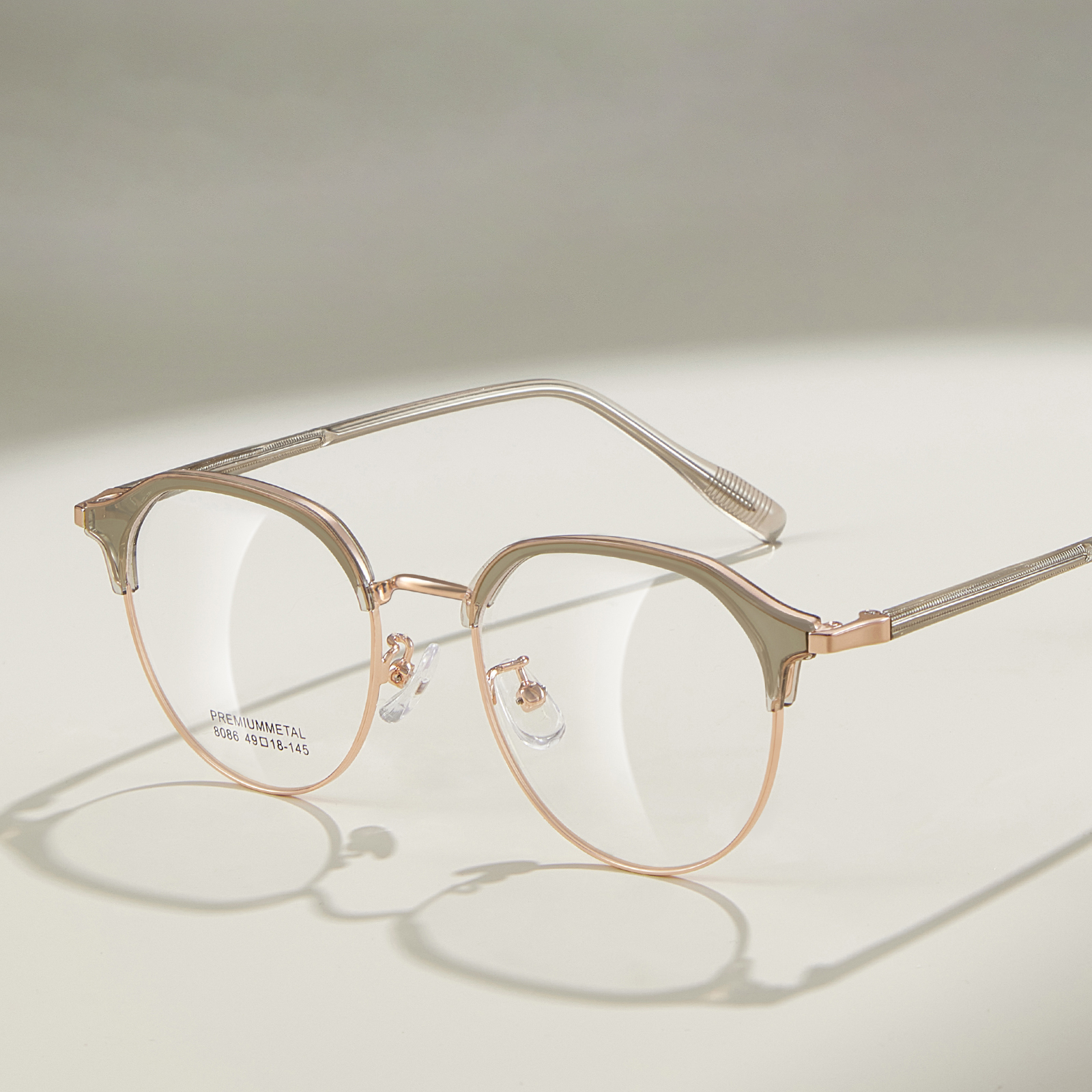 8086 Daily Reading-Brille mit ovalem Rahmen aus Legierung