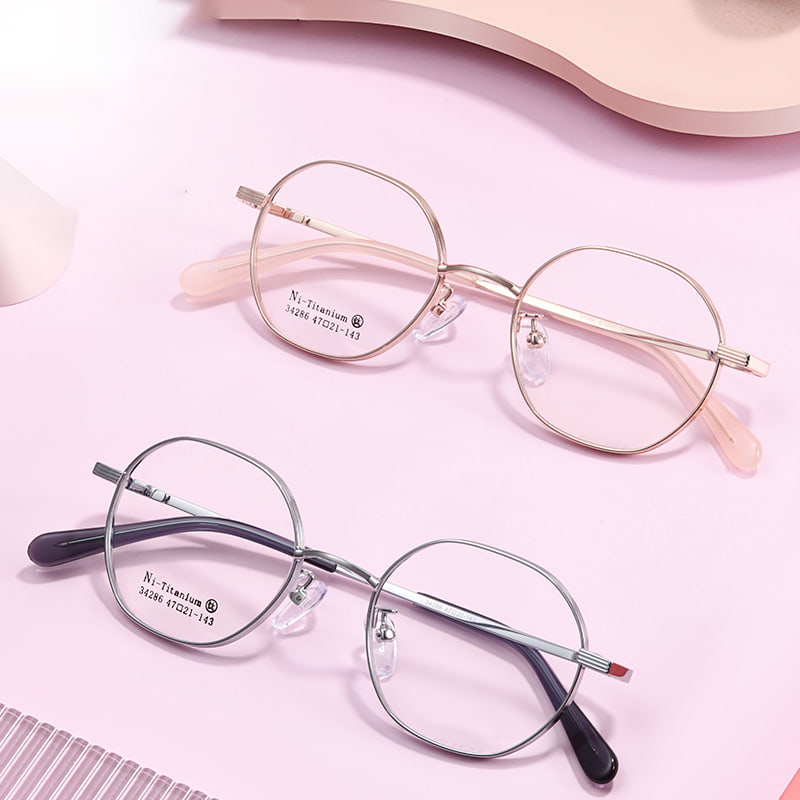 34286 Lässige, polygonale Legierungsbrille