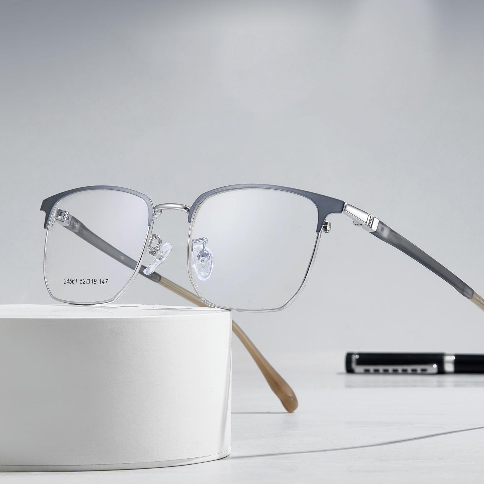 34561 Business Gentleman-Brille aus Silikon-Bügellegierung