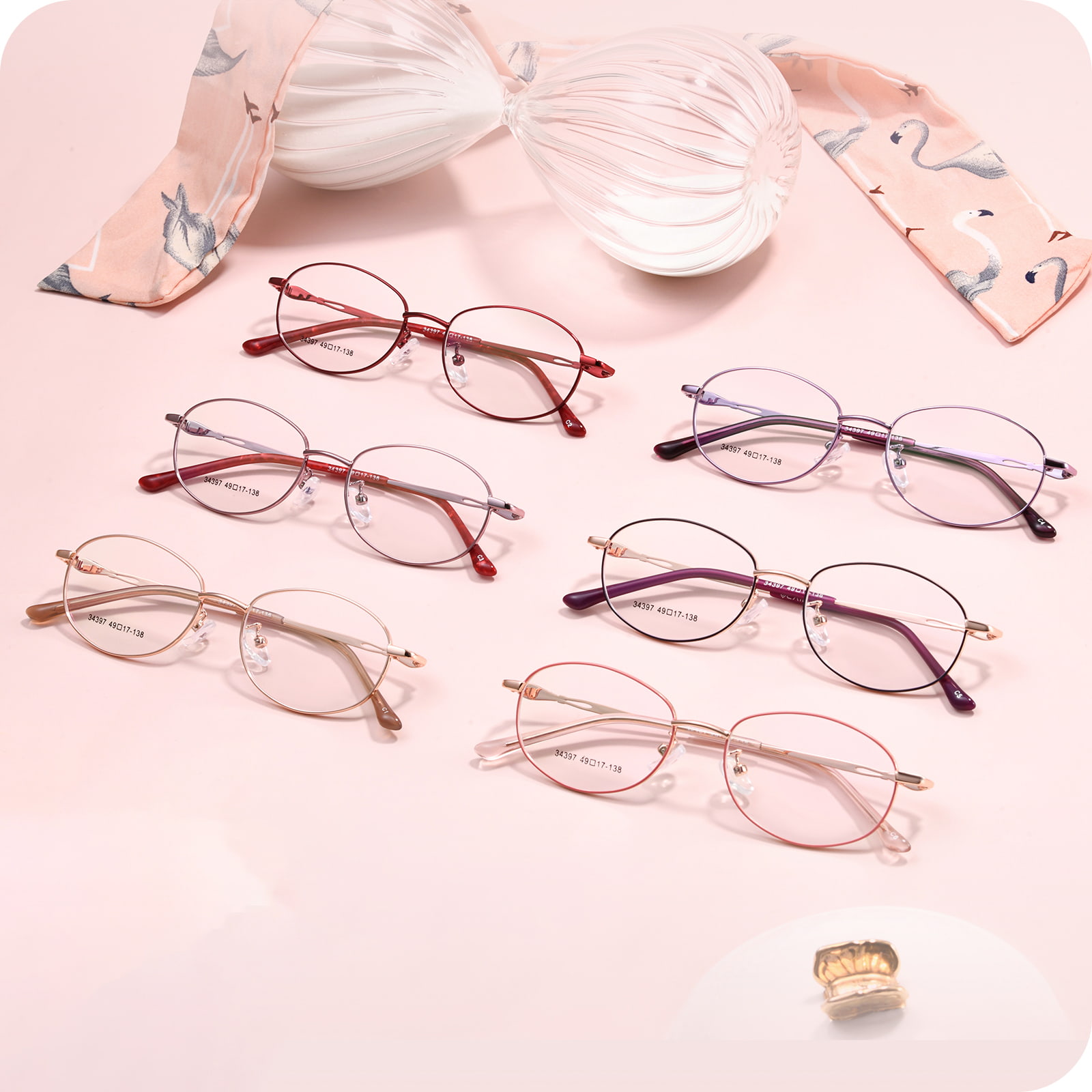 34397 Alltägliche ovale Vollrahmen-Legierungsbrille
