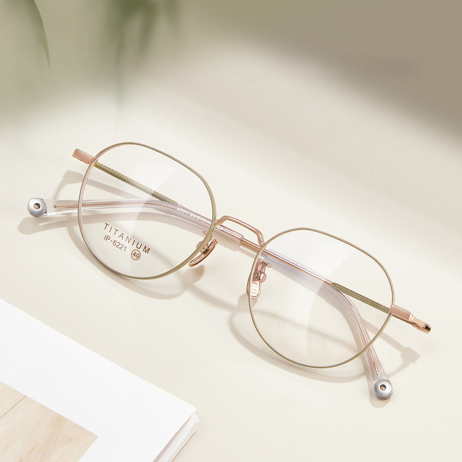 6221 Sanfte und kompakte nicht oxidierte reine Titanbrille