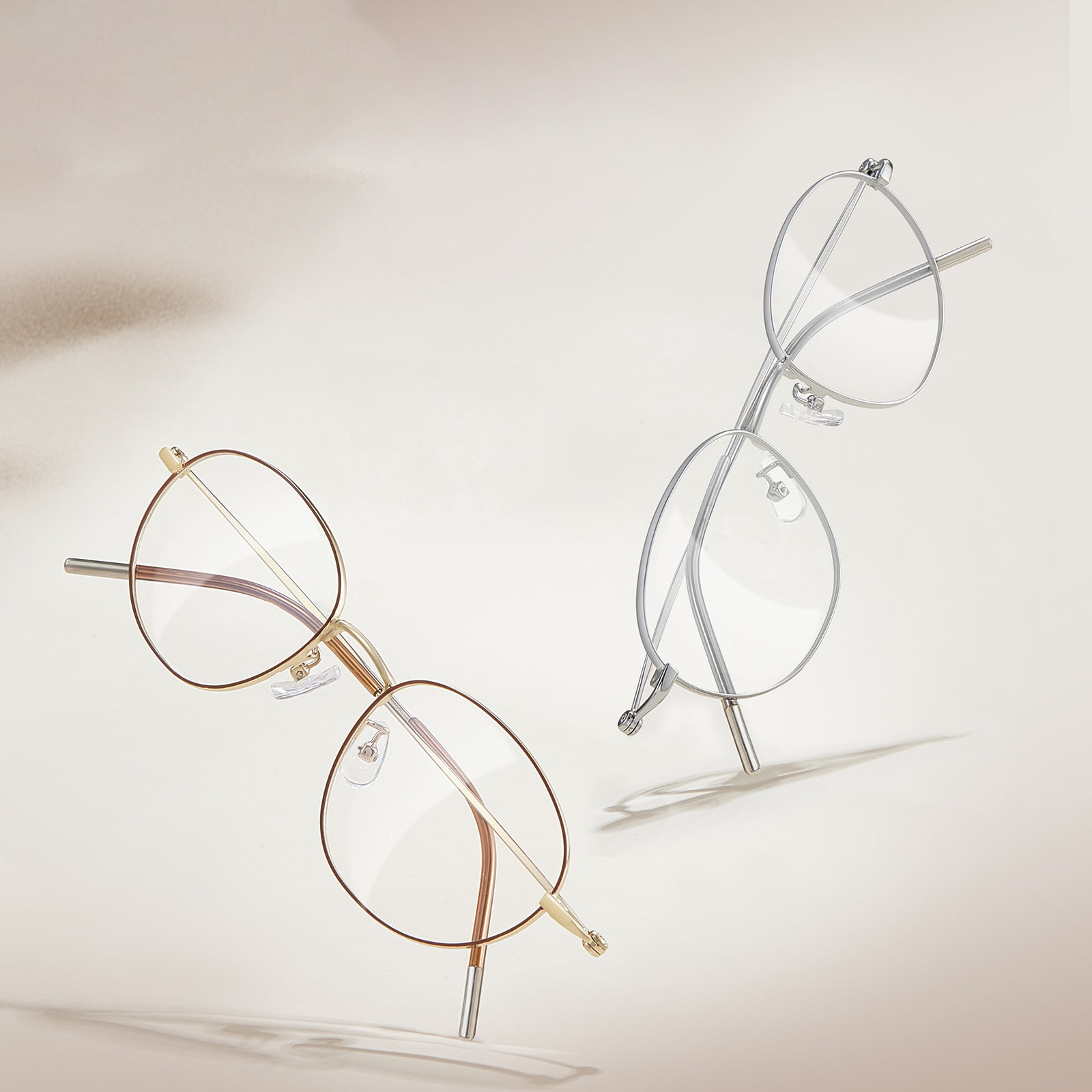 58161 Asymmetrische, hautfreundliche Legierungsbrille mit schmalem Rahmen