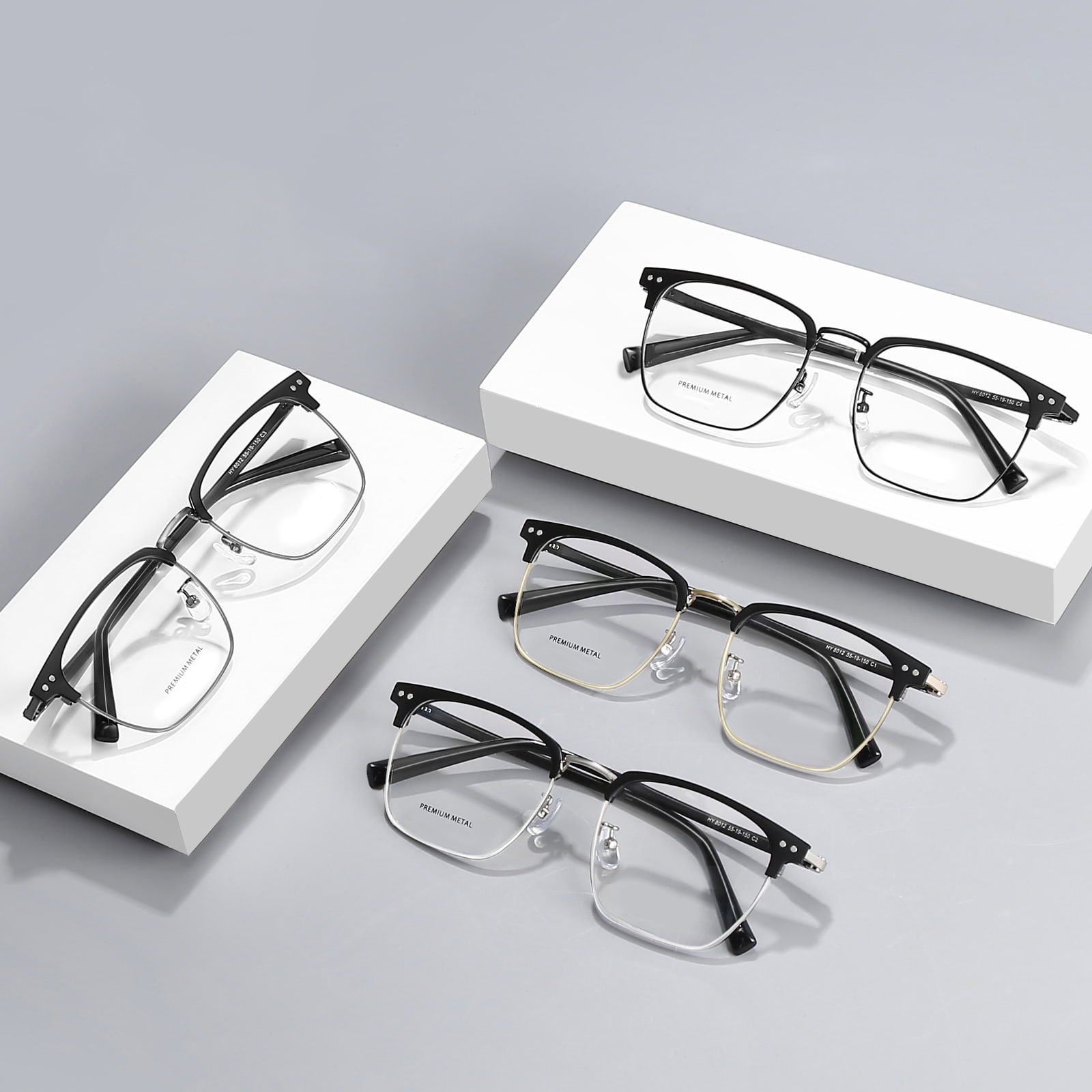8012 Minimalistische Nasendruck-Legierungsbrille