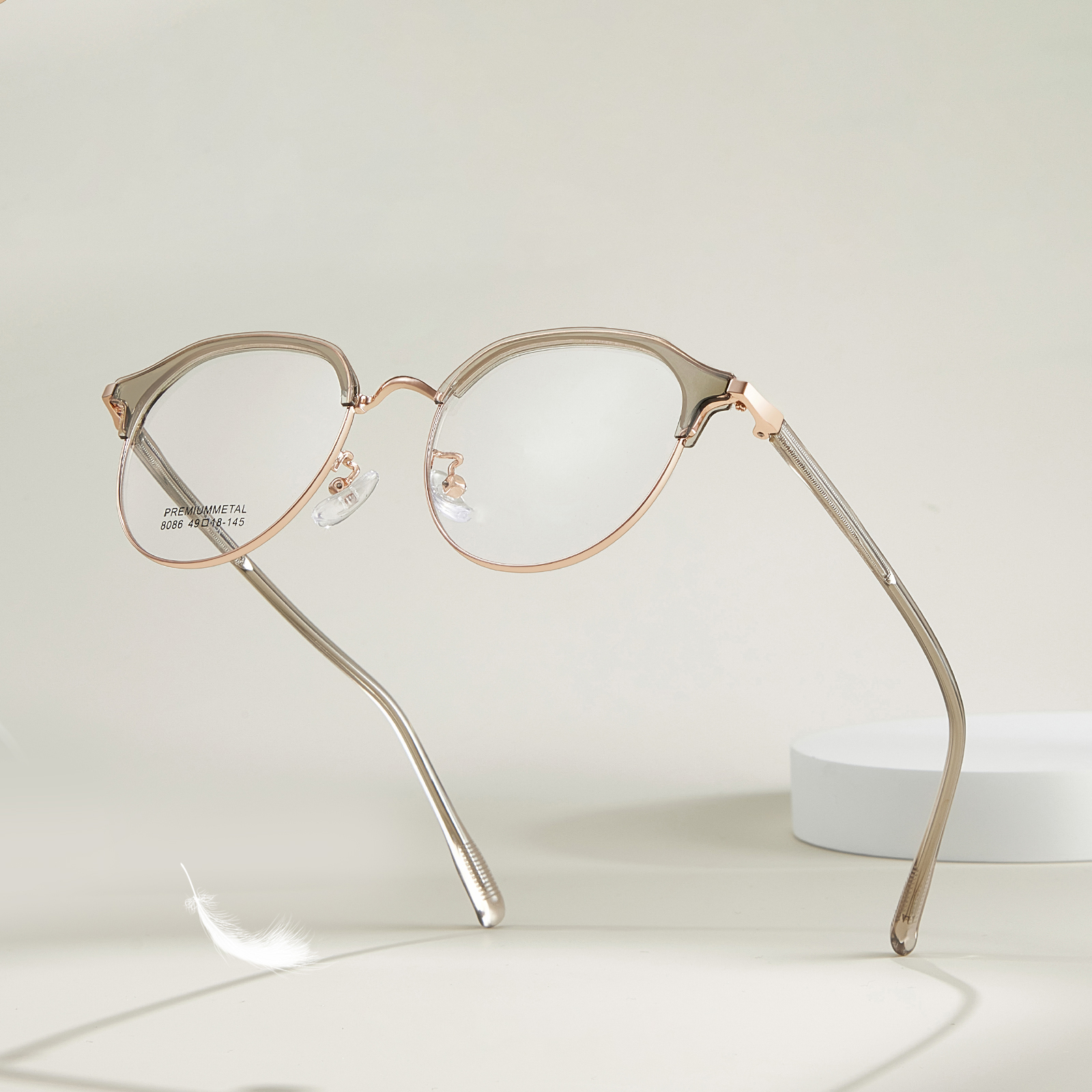 8086 Daily Reading-Brille mit ovalem Rahmen aus Legierung