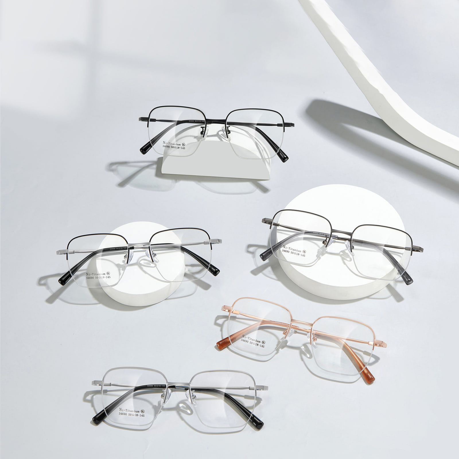 34690 Retro-Vollgesichtsbrille in Gold