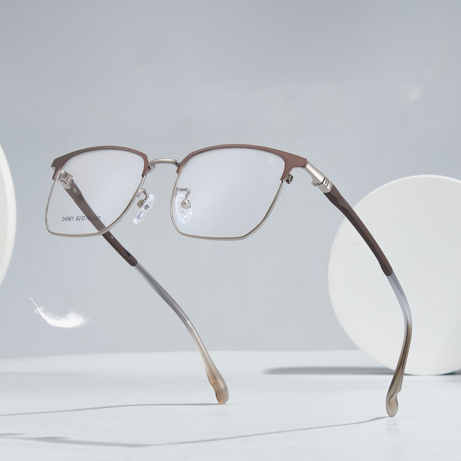 34561 Business Gentleman-Brille aus Silikon-Bügellegierung