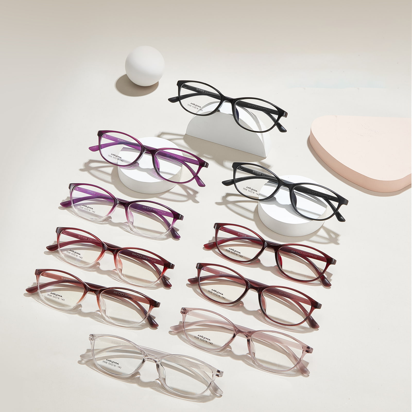 3526 Cat-Eye-Rahmen, passend für TR90-Brillen