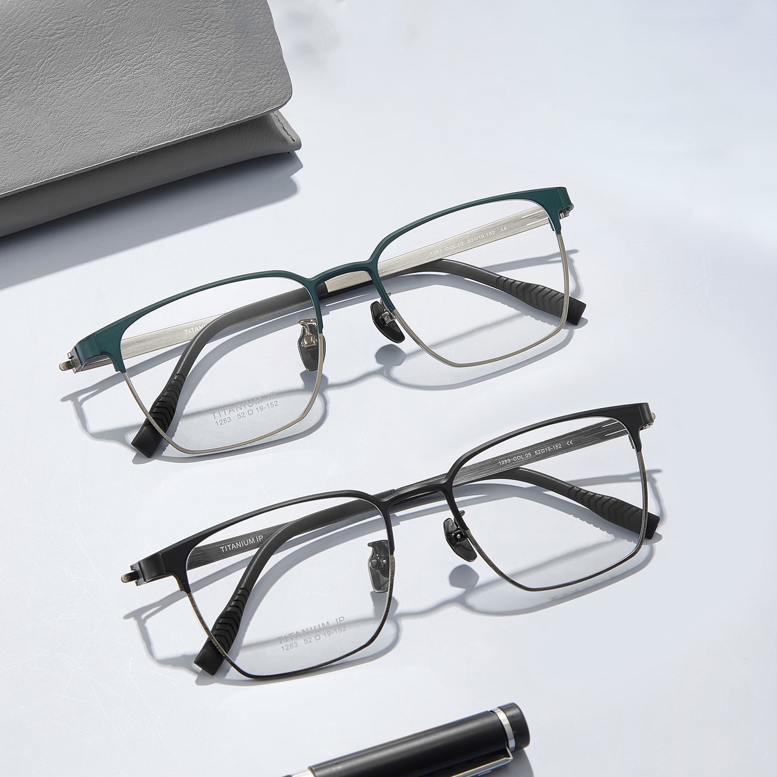 1283 Zweifarbige Reintitanbrille ohne Schweißpunkte