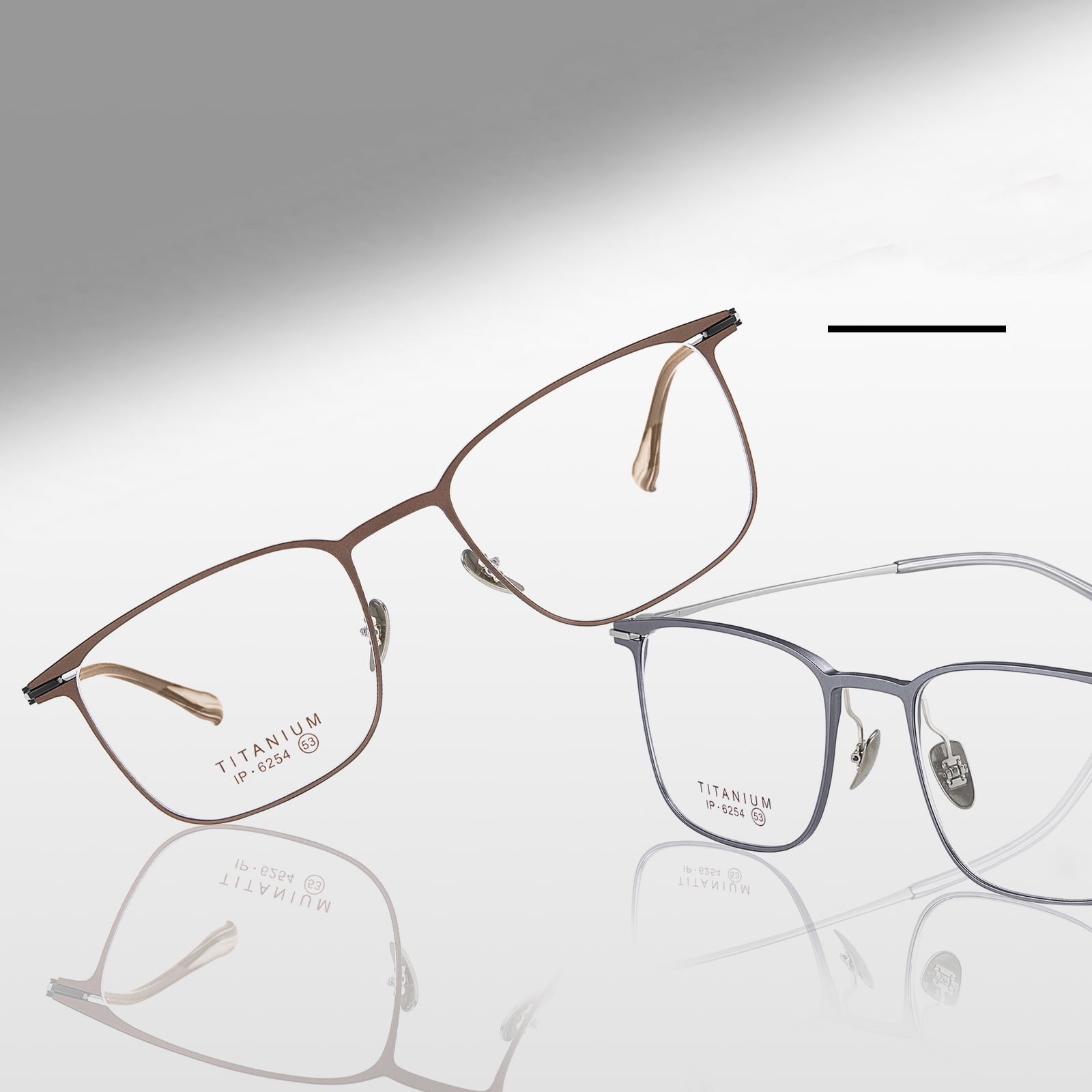 6254 Nahtlose, langlebige Brille aus reinem Titan