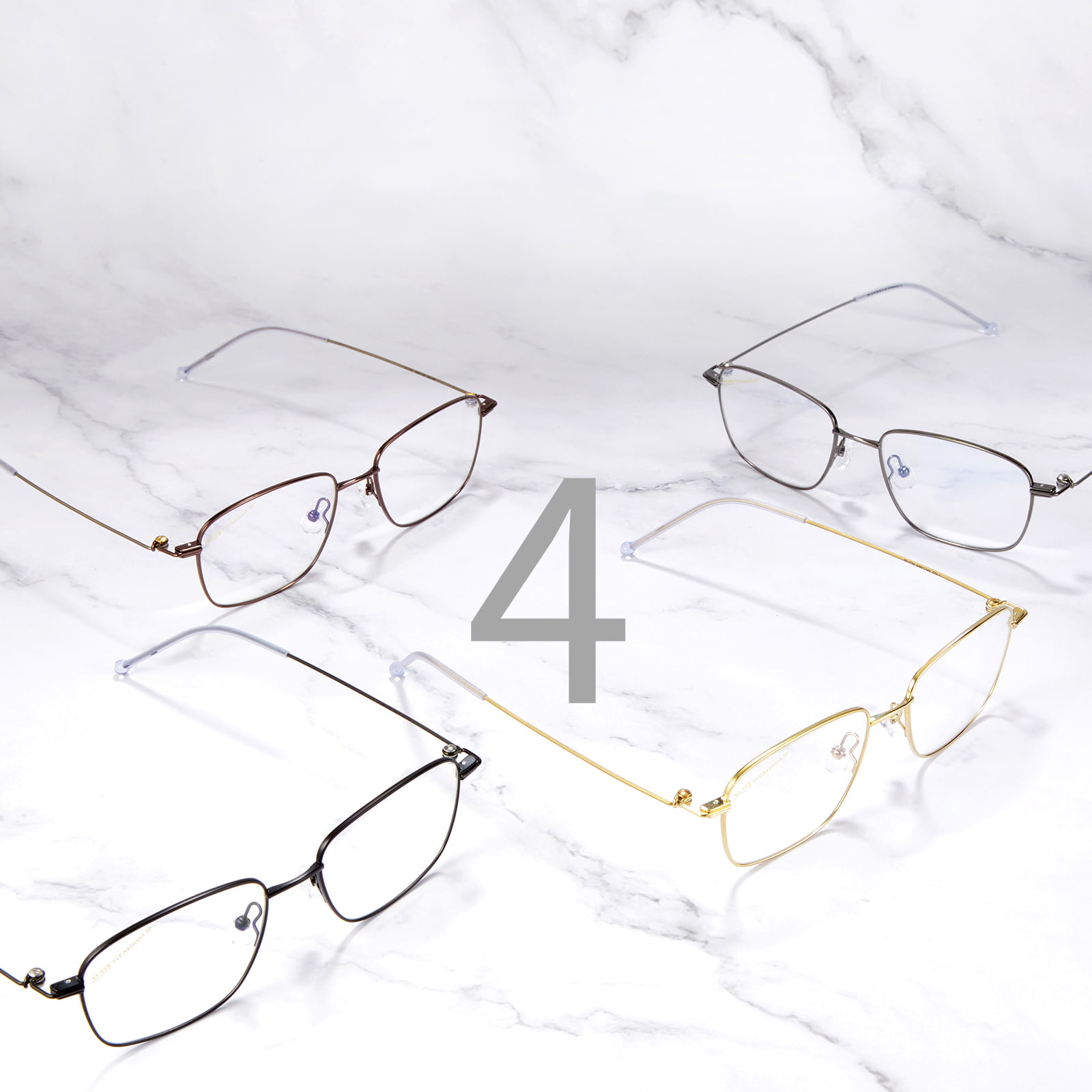 7734 Ultraleichte Brille aus reinem Titan mit quadratischem Rahmen
