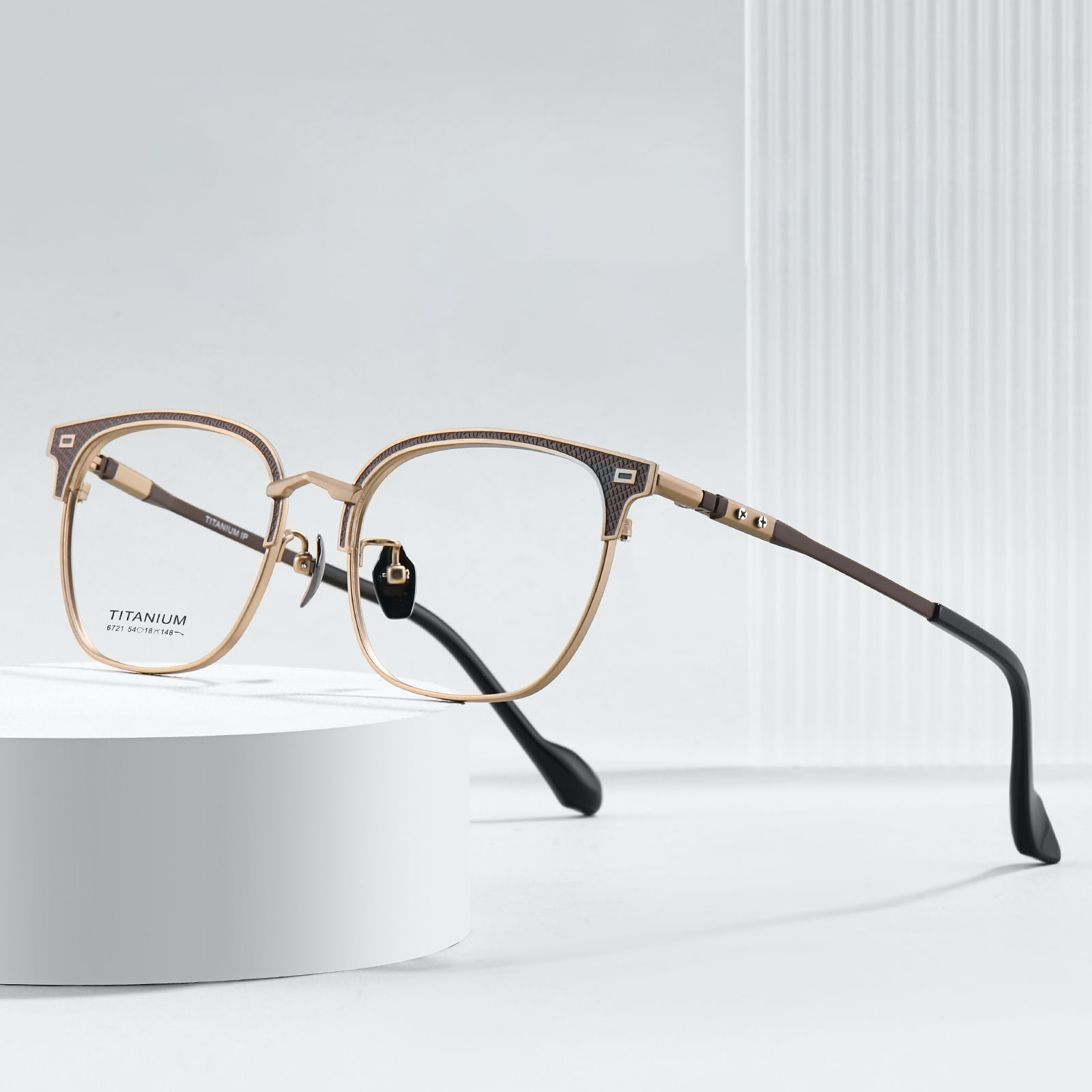 6721 Robuste galvanisierte, lichtechte Reintitanbrille