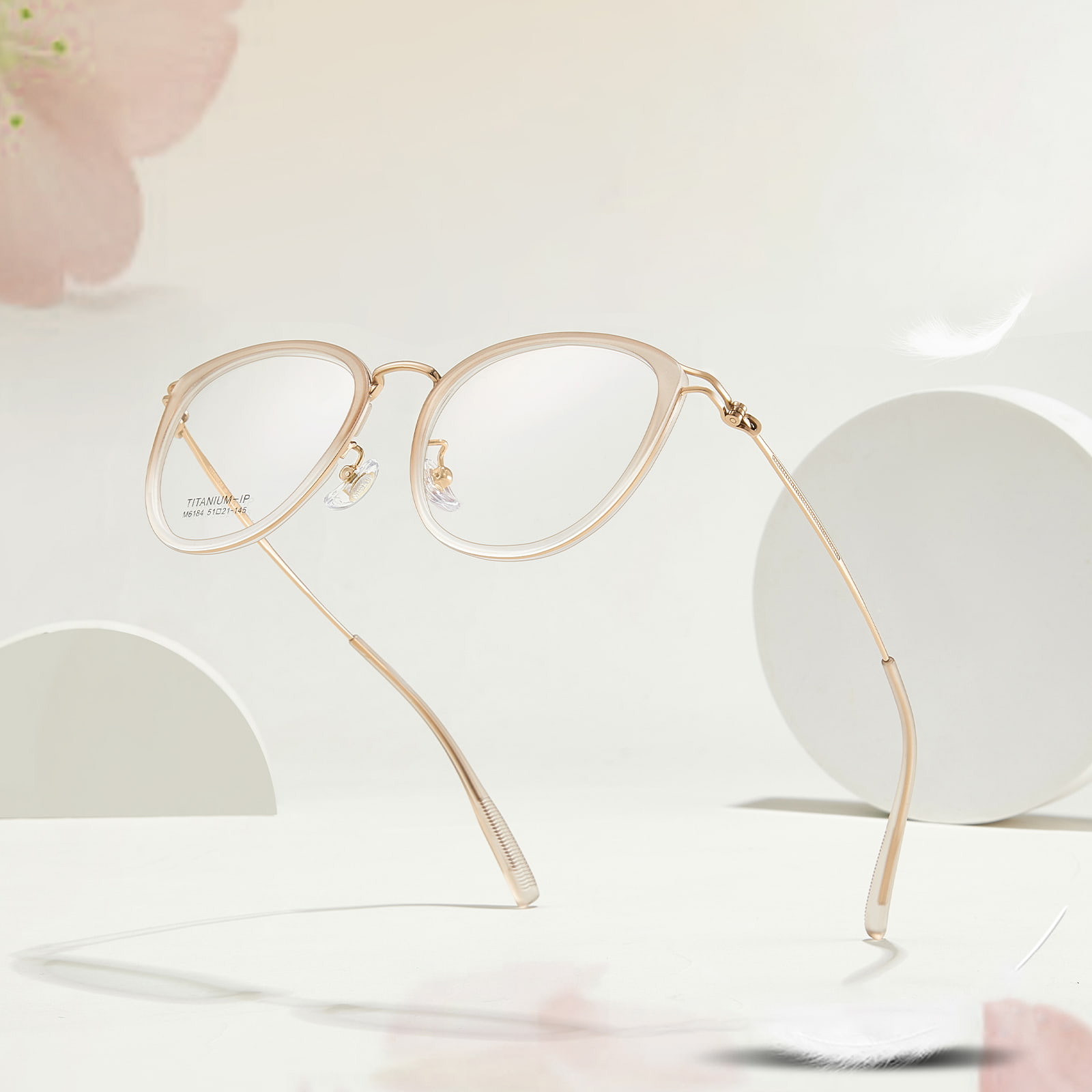 M6184 Artistic Gold Glue Hollow β Titanbrille
