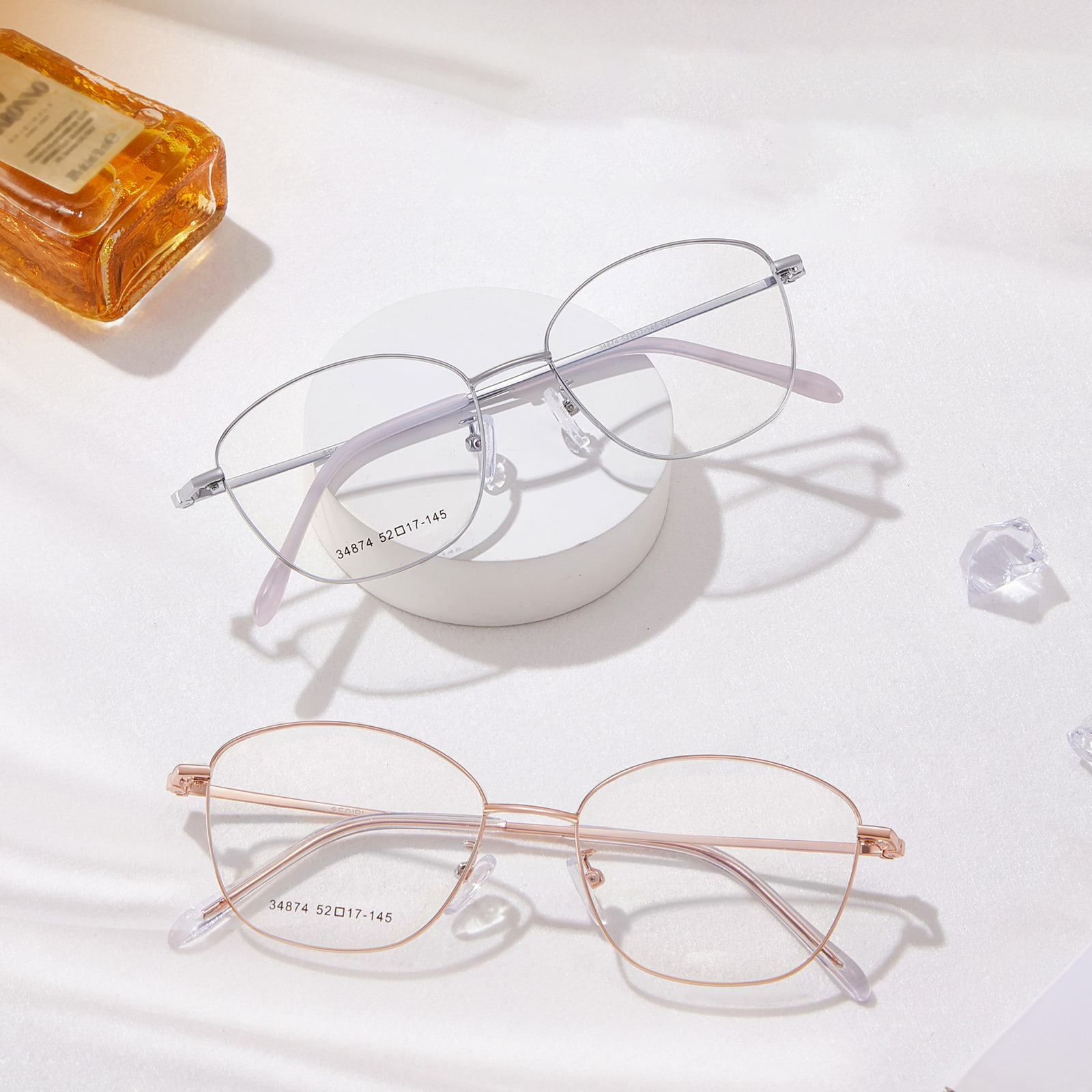 34874 Retro-Legierungsbrille mit dünnem Rahmen