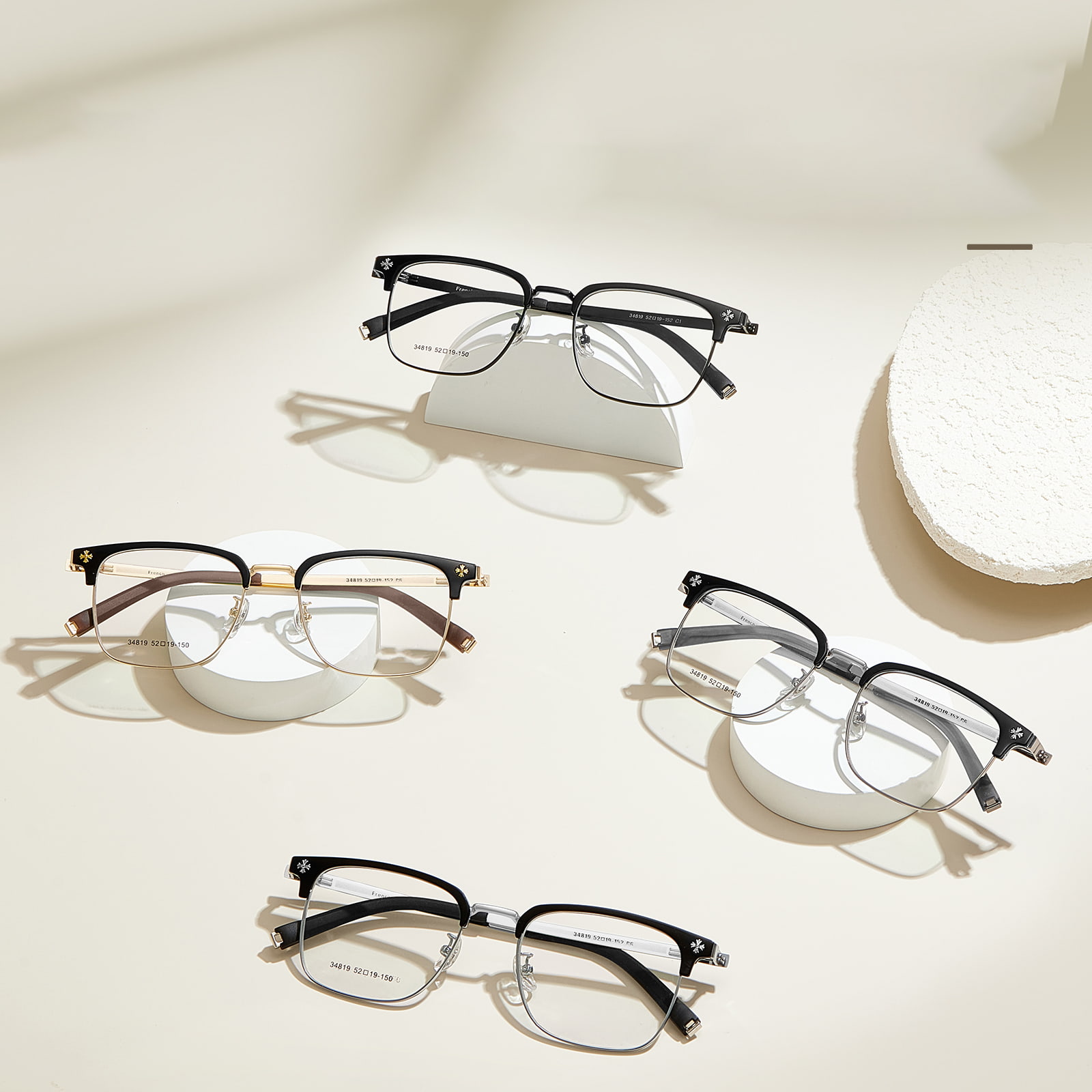 34819 Leichte, luxuriöse, hochelastische Bio-Stahllegierungsbrille