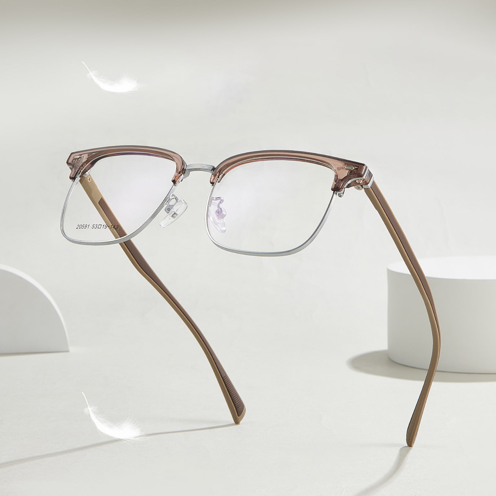 20591 Lässige Kunststoff-Stahlbügel-Legierungsbrille