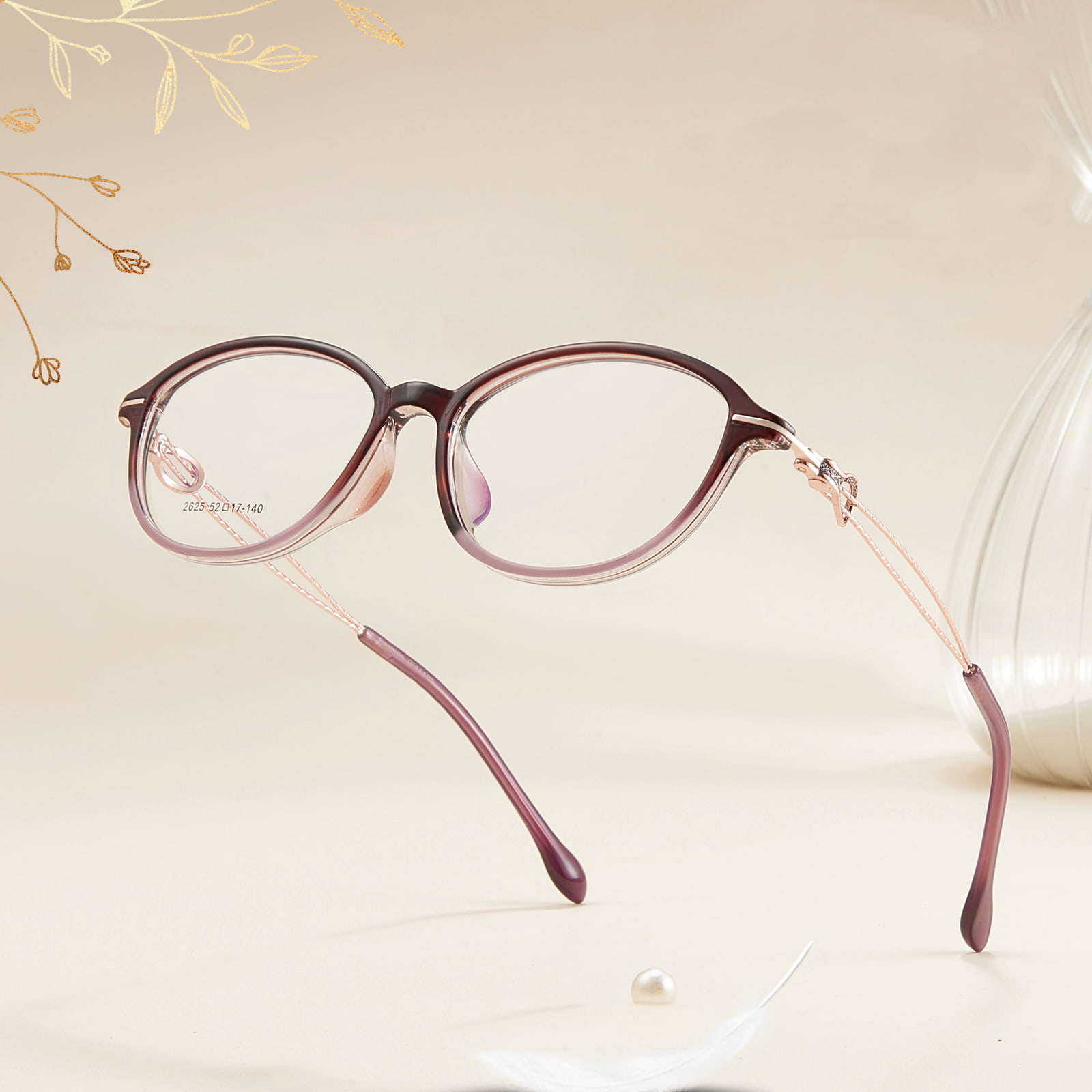 2625 Schweißresistente TR90-Brille mit Glitzereinlage