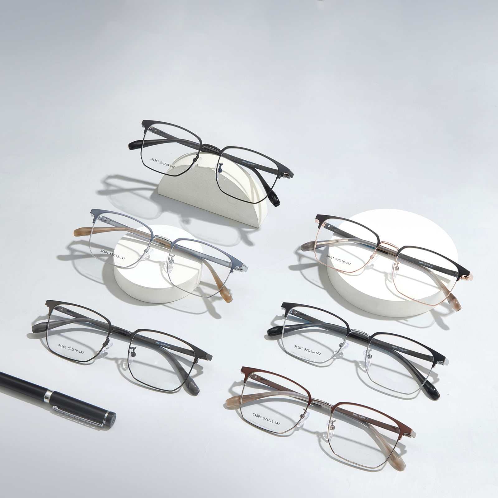 34561 Business Gentleman-Brille aus Silikon-Bügellegierung