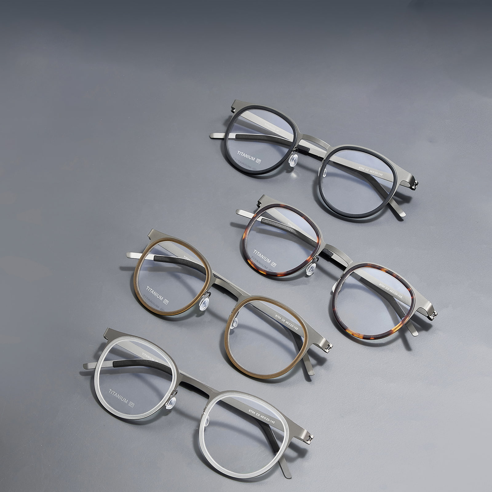 9704 Schraublose Reintitanbrille mit separatem Rand