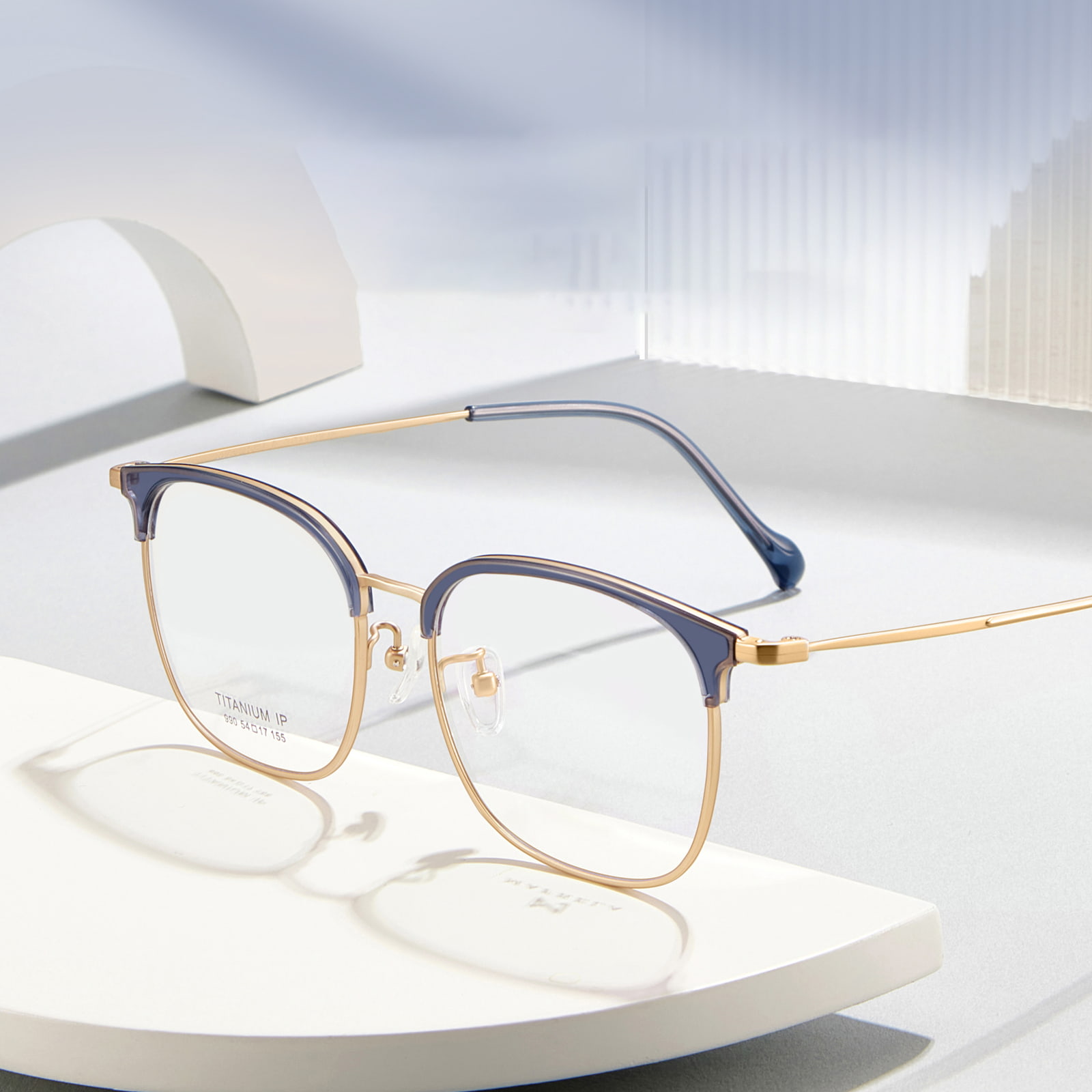 990 Augenbrauenrahmen, schweißbeständige Brille aus reinem Titan