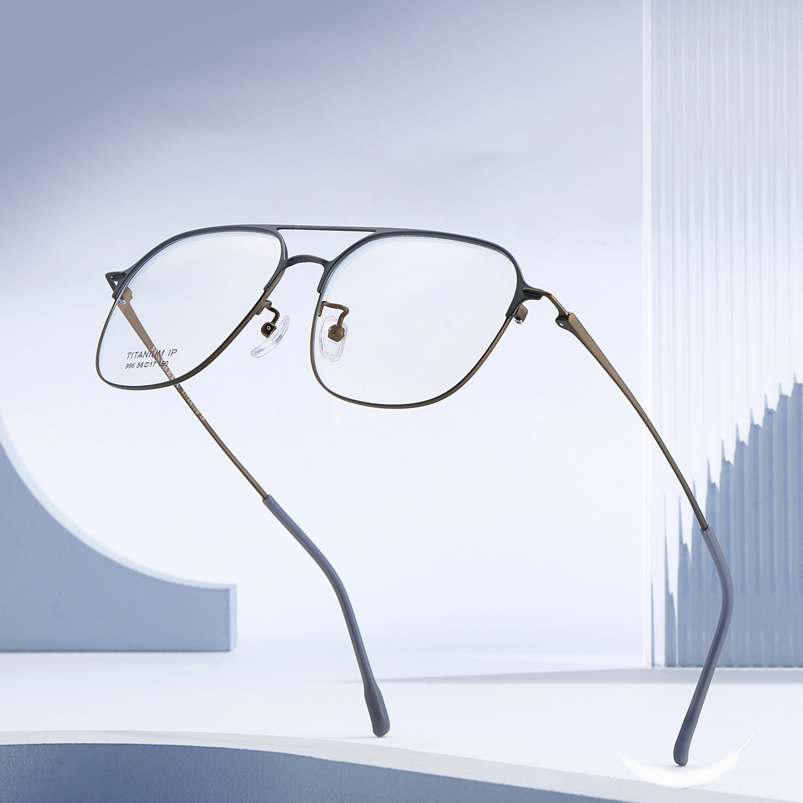 996 Einteilige Doppelstrahl-Brille aus reinem Titan