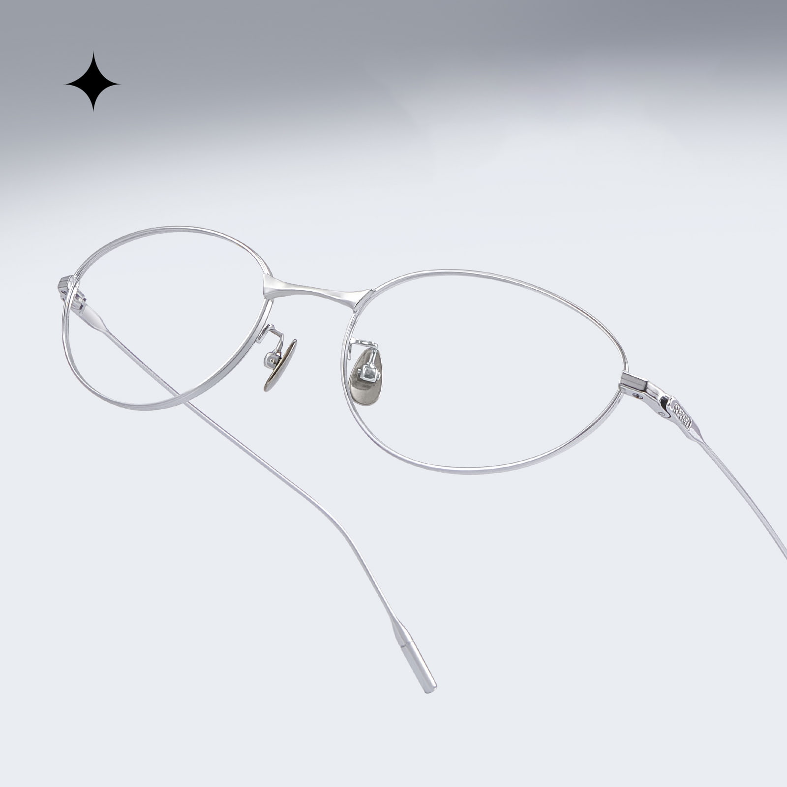 Fade Ovale Cat-Eye-Brille aus reinem, farbintensivem Titan