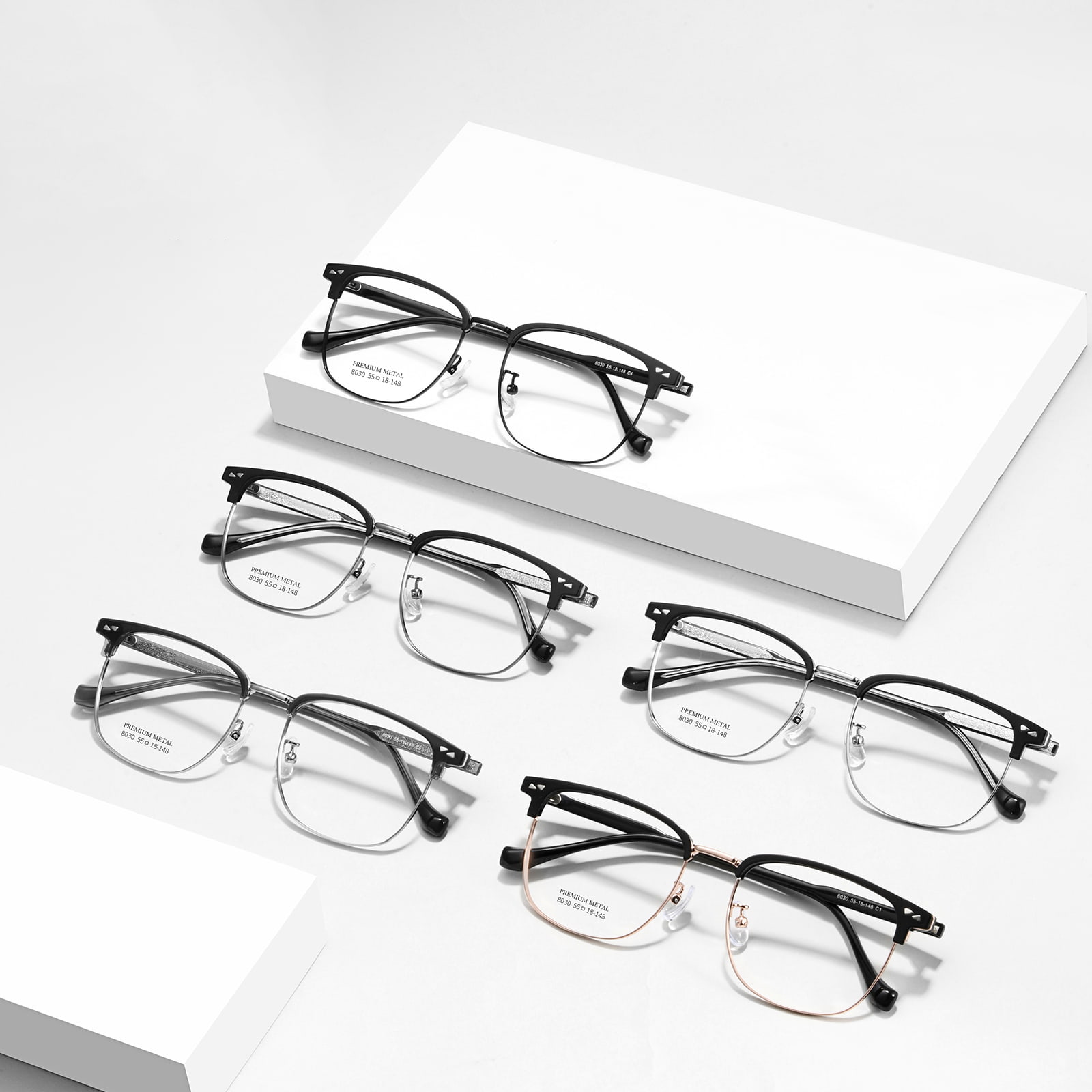 8030 Business-Brille aus eingebetteter Metallstreifenlegierung