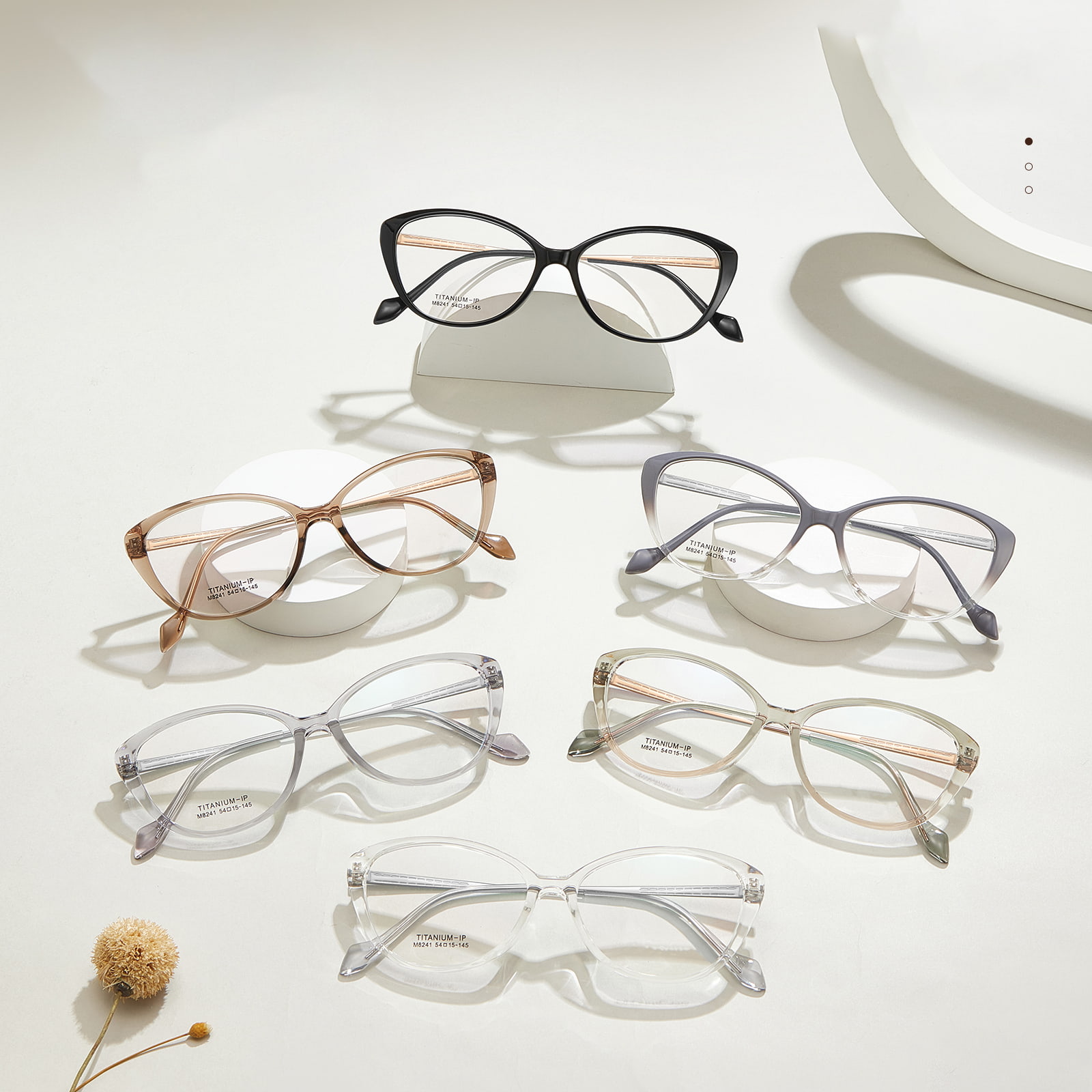 M8241 Biegbare geprägte Titanbeine β Titanbrille