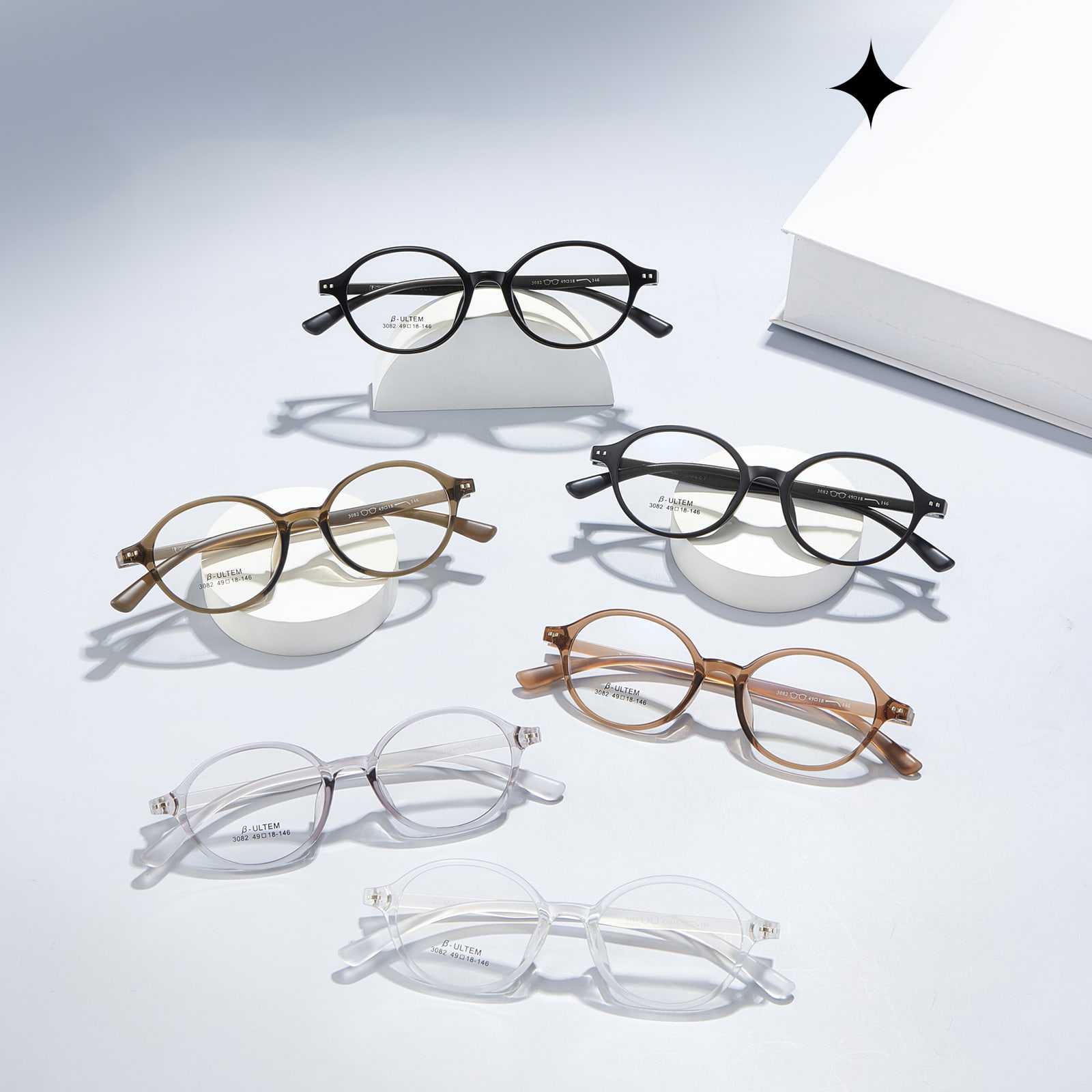 3082 Stressfreie TR90-Brille mit ovalem Rahmen