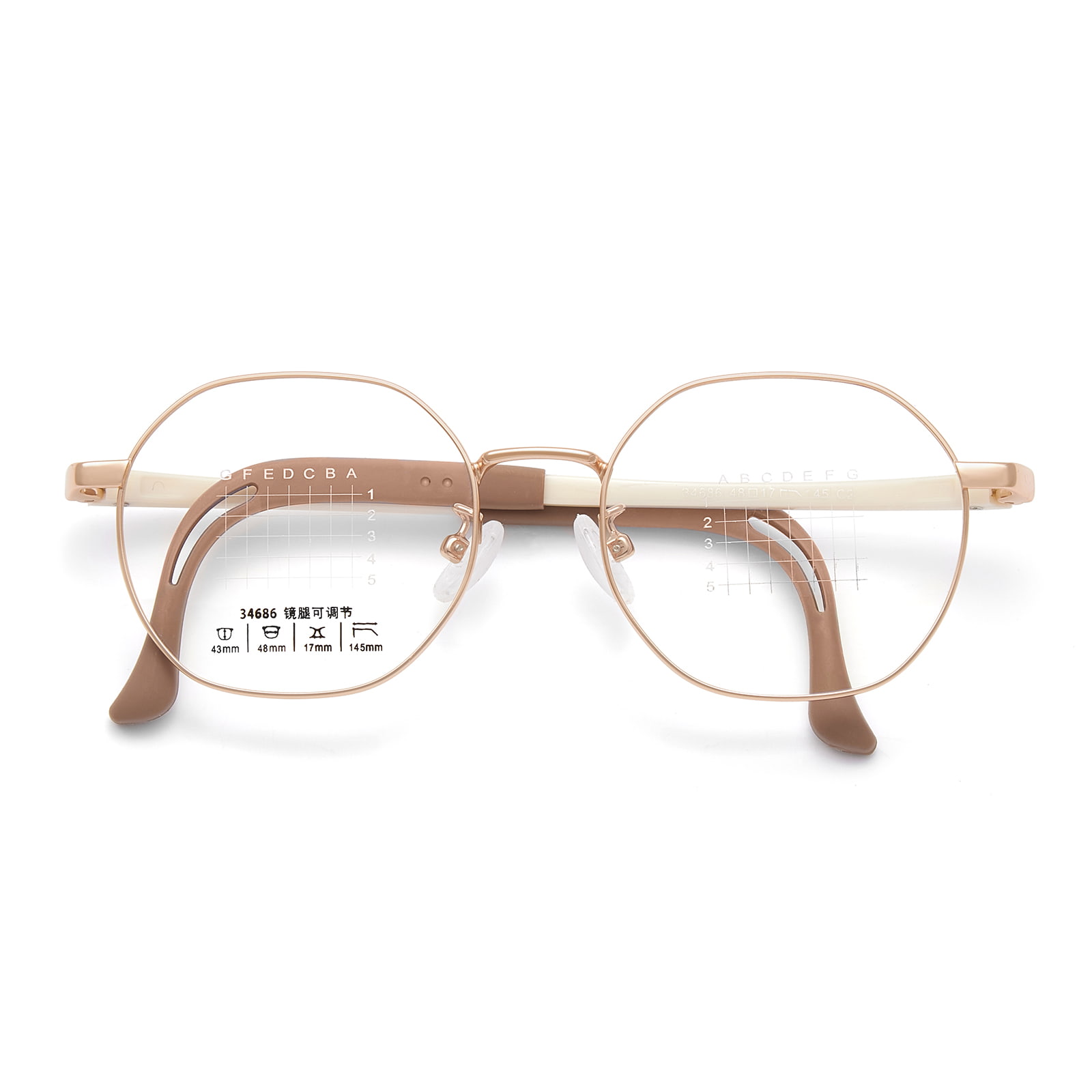 34686 Polygonale Legierungsbrille für Jugendliche