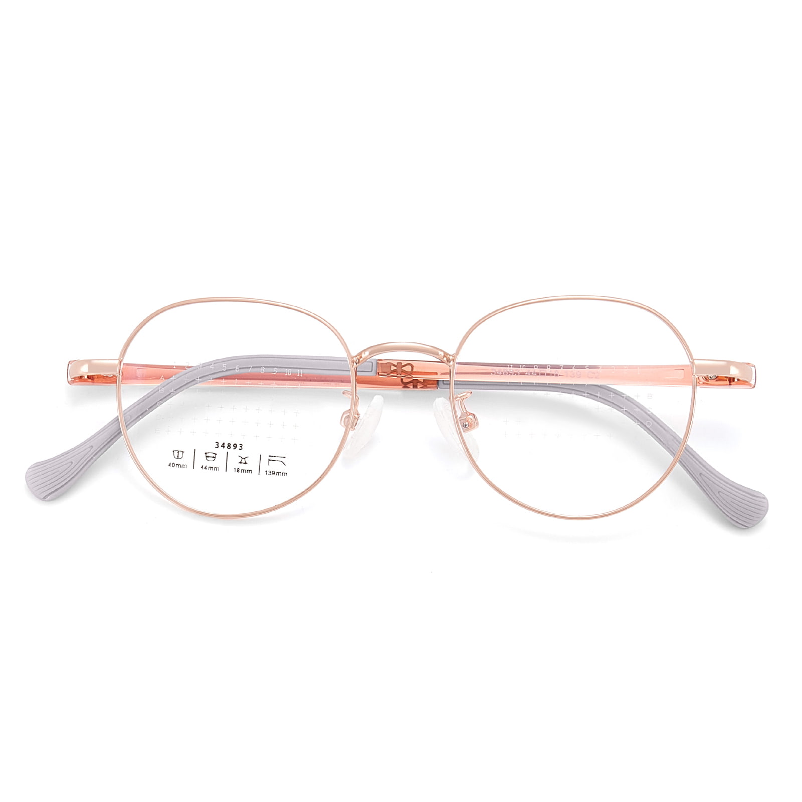 34893 Legierungsbrille mit rundem Rahmen und Defokussierungslinse