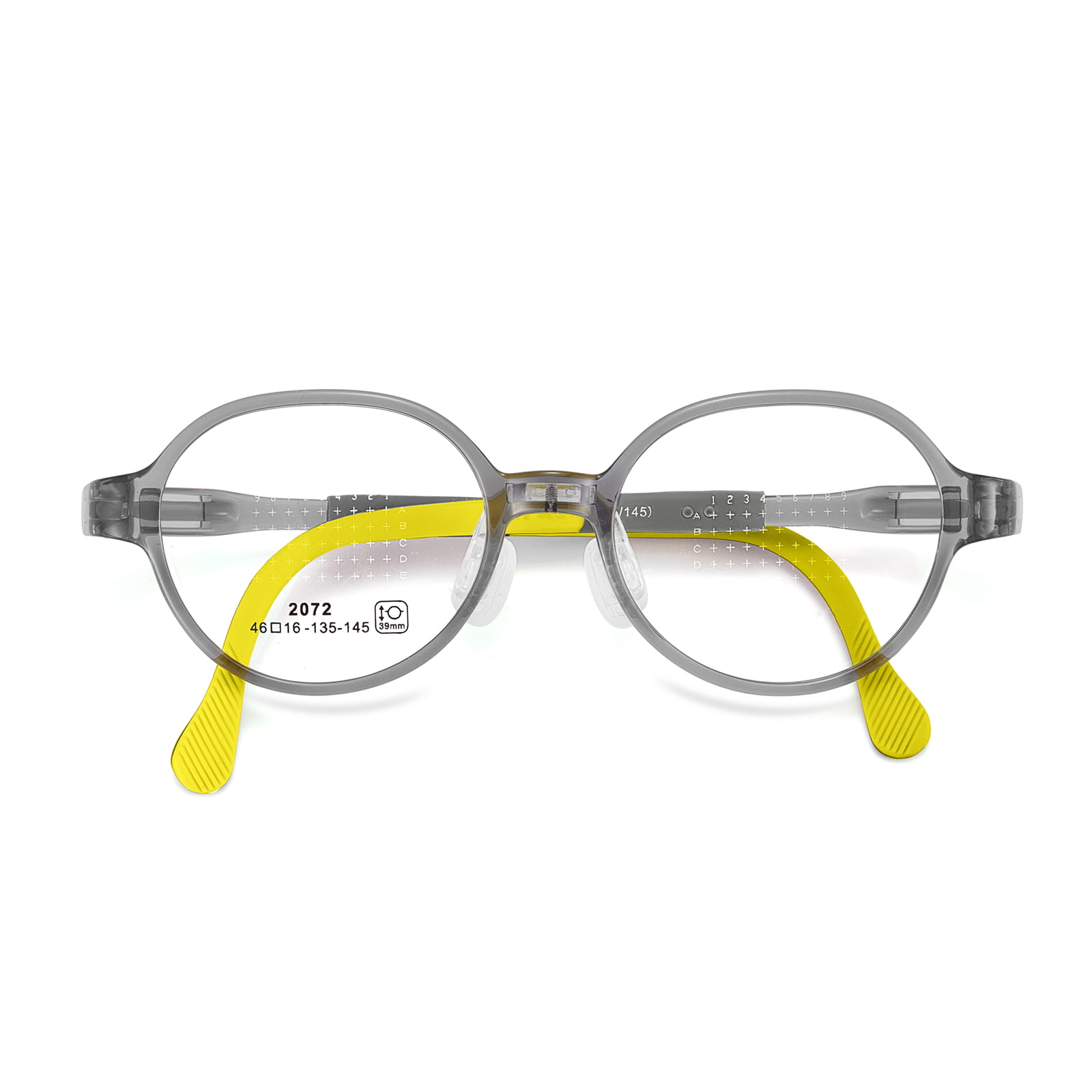 2072 Student-Brille mit verschleißfestem, weichem Silikon-Nasenpolster und Bügelscharnier