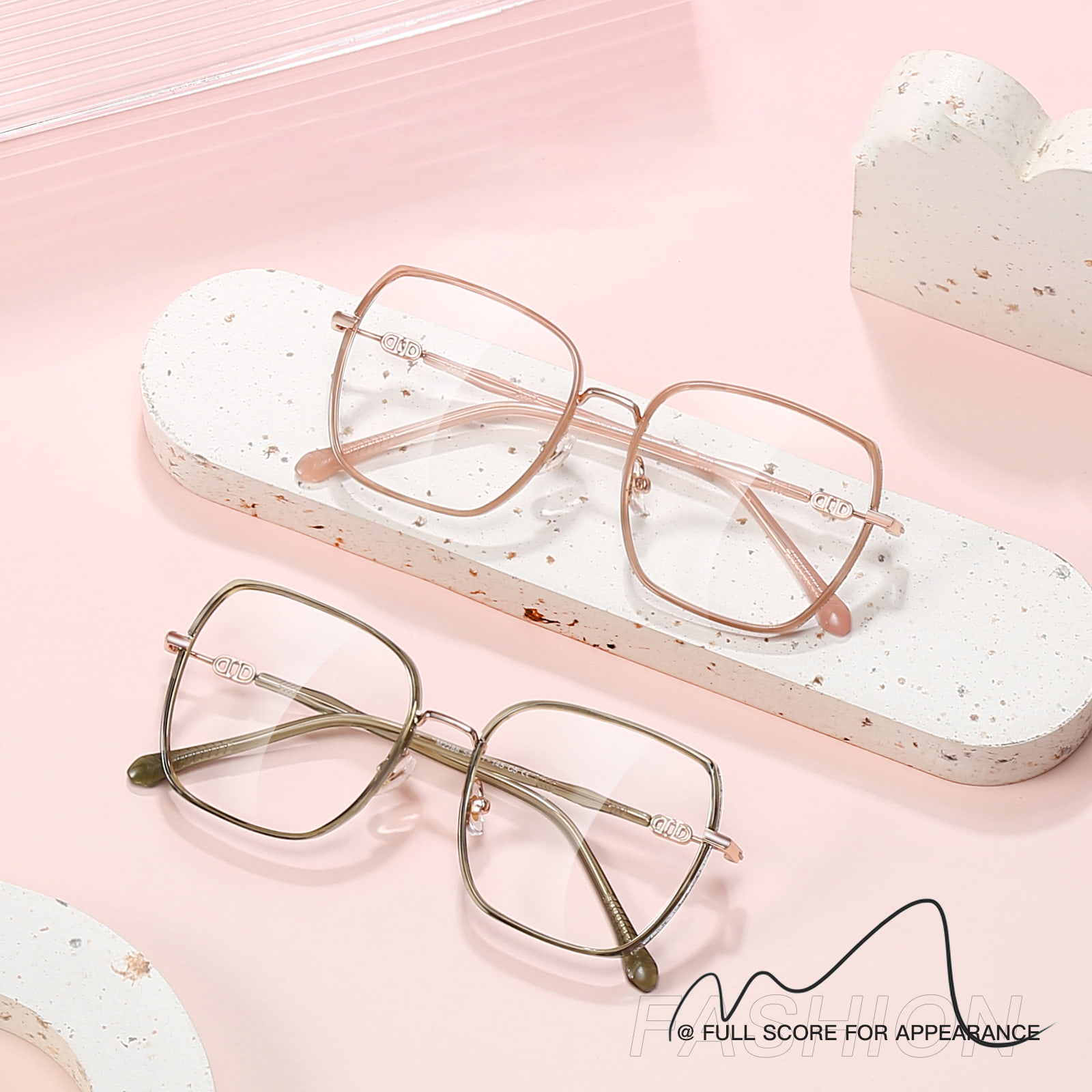 2288 Verdickte Breitrand-Glitzerbrille mit großem Rahmen und Anti-Blaulicht-Brille