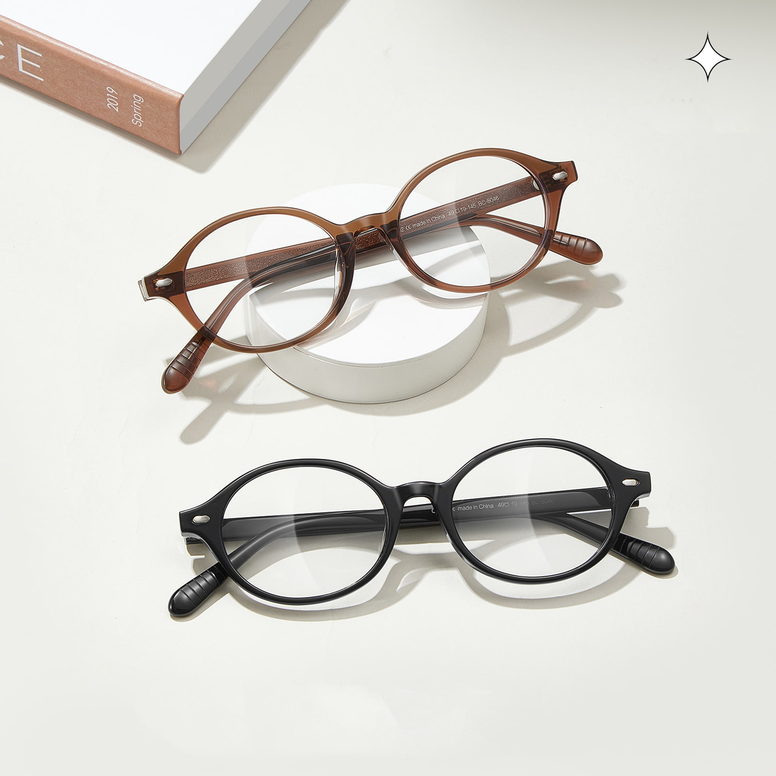 BC8046 Ovale einfache hypoallergene Acetatgläser