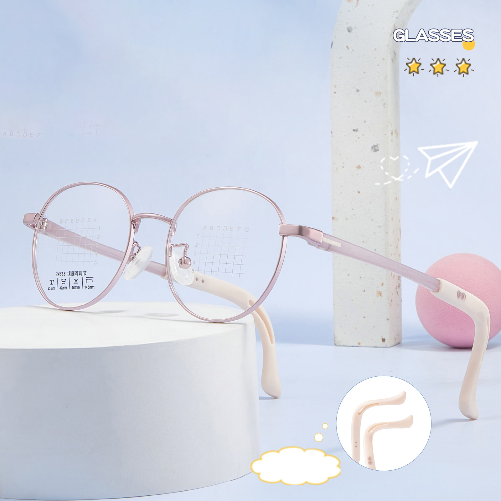 34688 Kinder-Sicherheitsbrille mit schraubenloser Schnalle aus Legierung