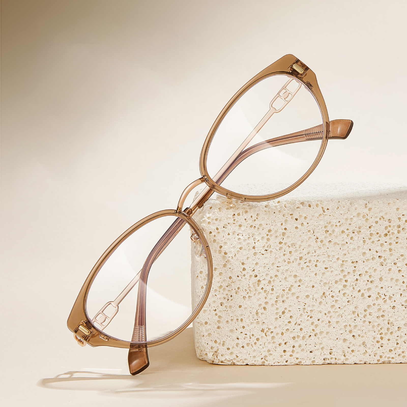 S12008 Cat-Eye-Brille mit hohlem Innenring und Anti-Blaulicht-Brille